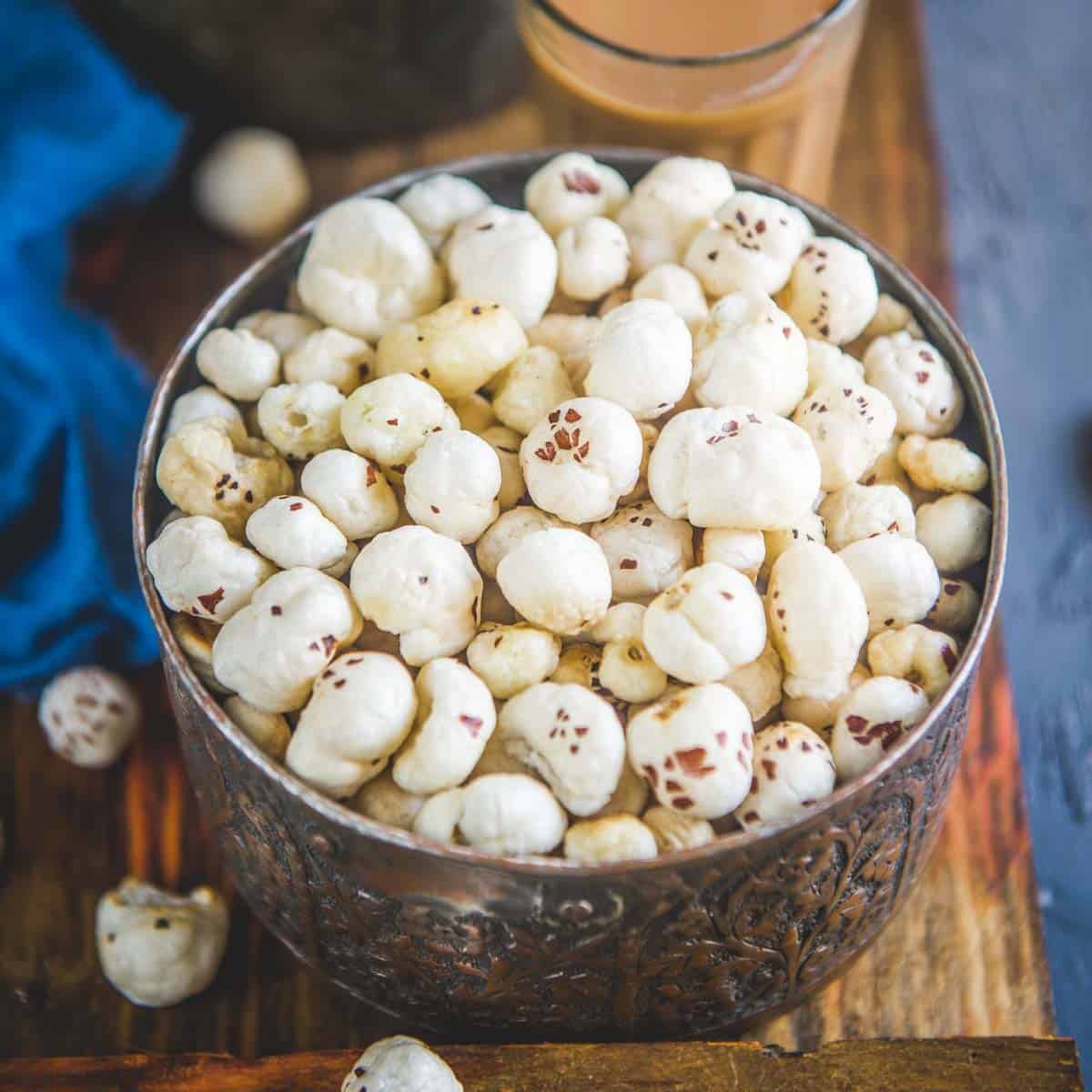 Salt and Pepper roasted crunchy makhana (lotus seeds) for fasting
