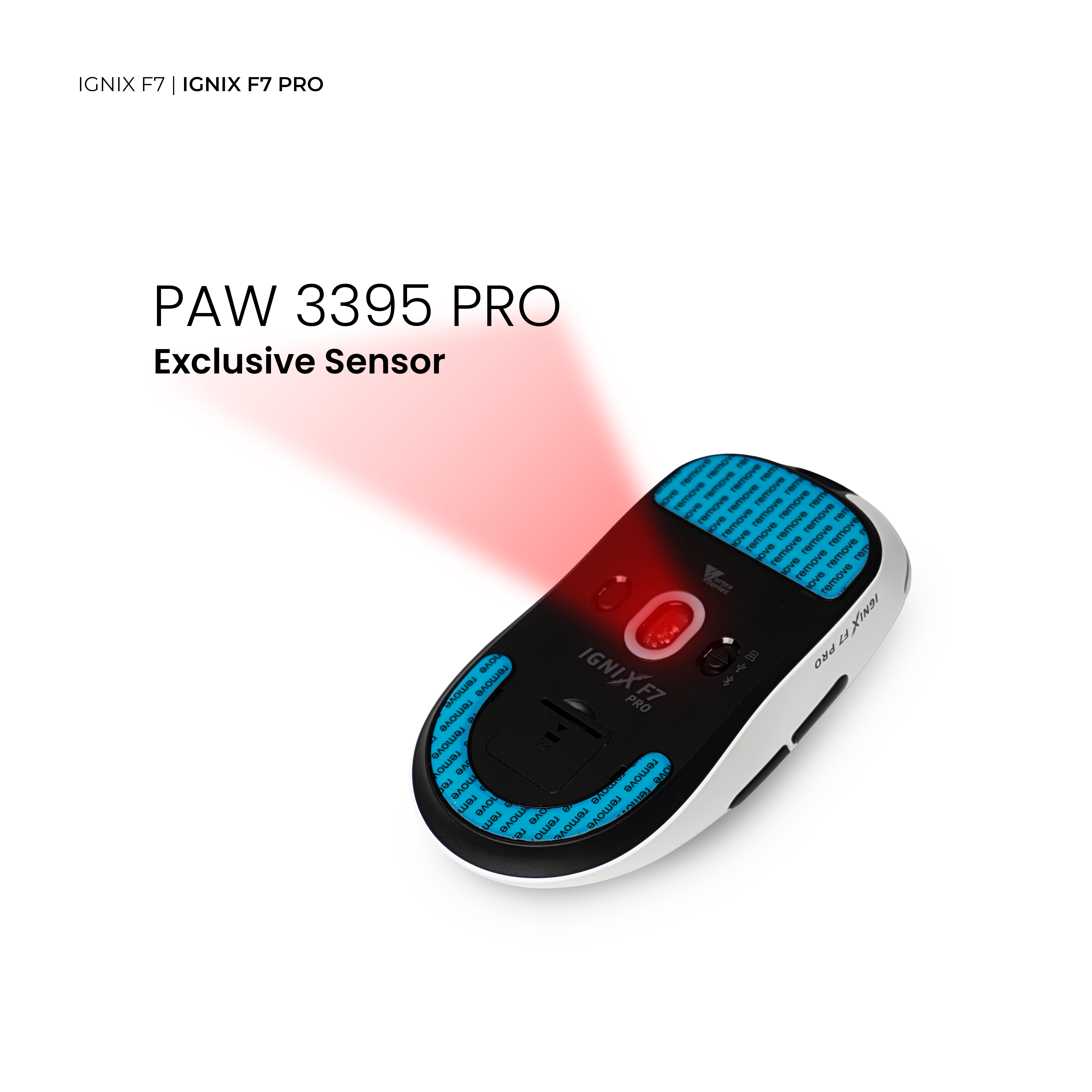 VortexSeries IGNIX Series F7 Mouse | Ultra Light Wireless Tri Mode Gaming Mouse PixArt PAW 3311 / 3395 PRO