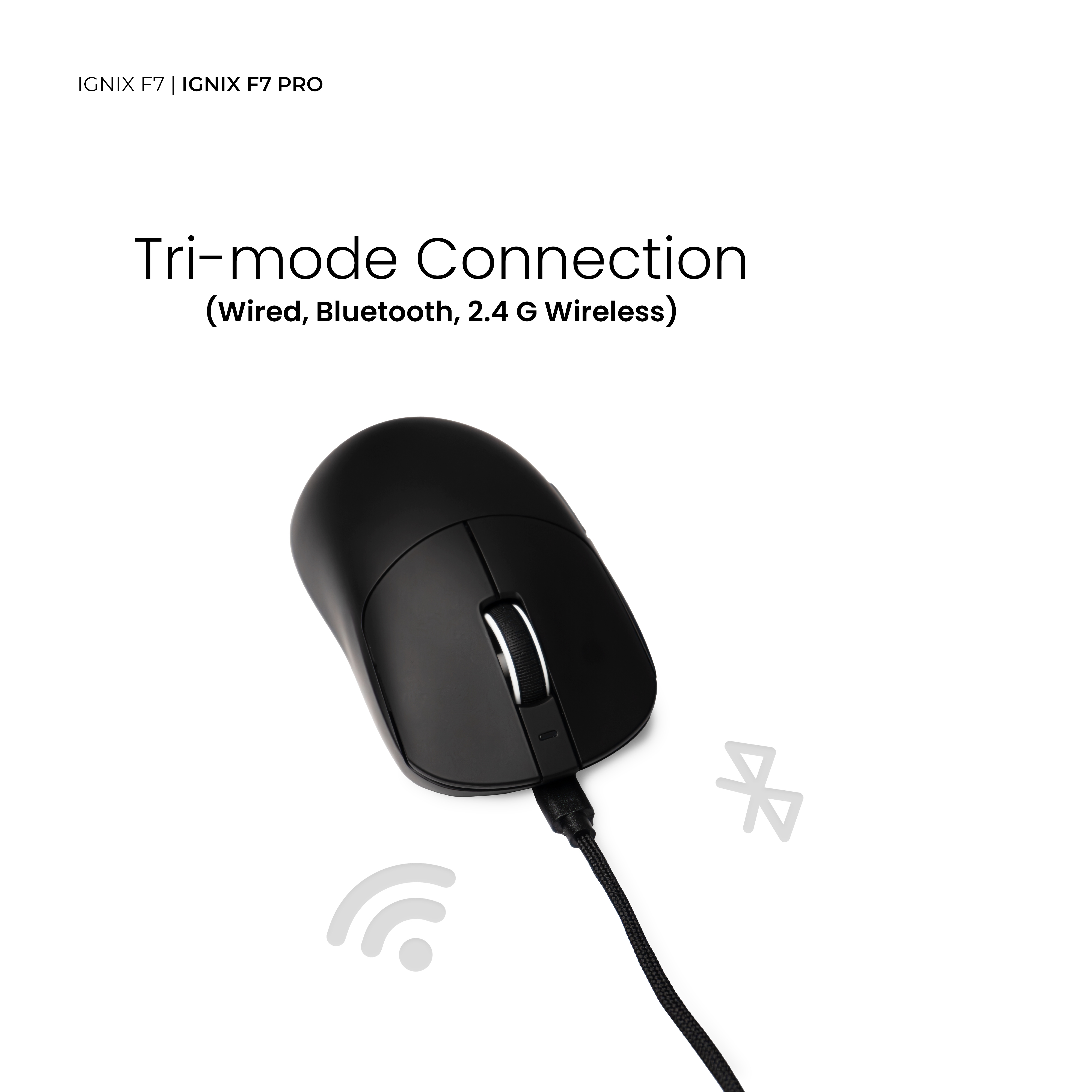 VortexSeries IGNIX Series F7 Mouse | Ultra Light Wireless Tri Mode Gaming Mouse PixArt PAW 3311 / 3395 PRO