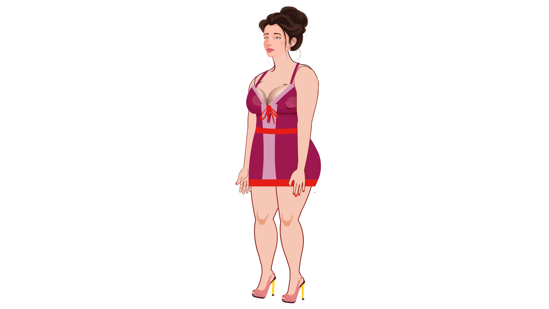 Young Woman 2D Character (Side View) - WS01