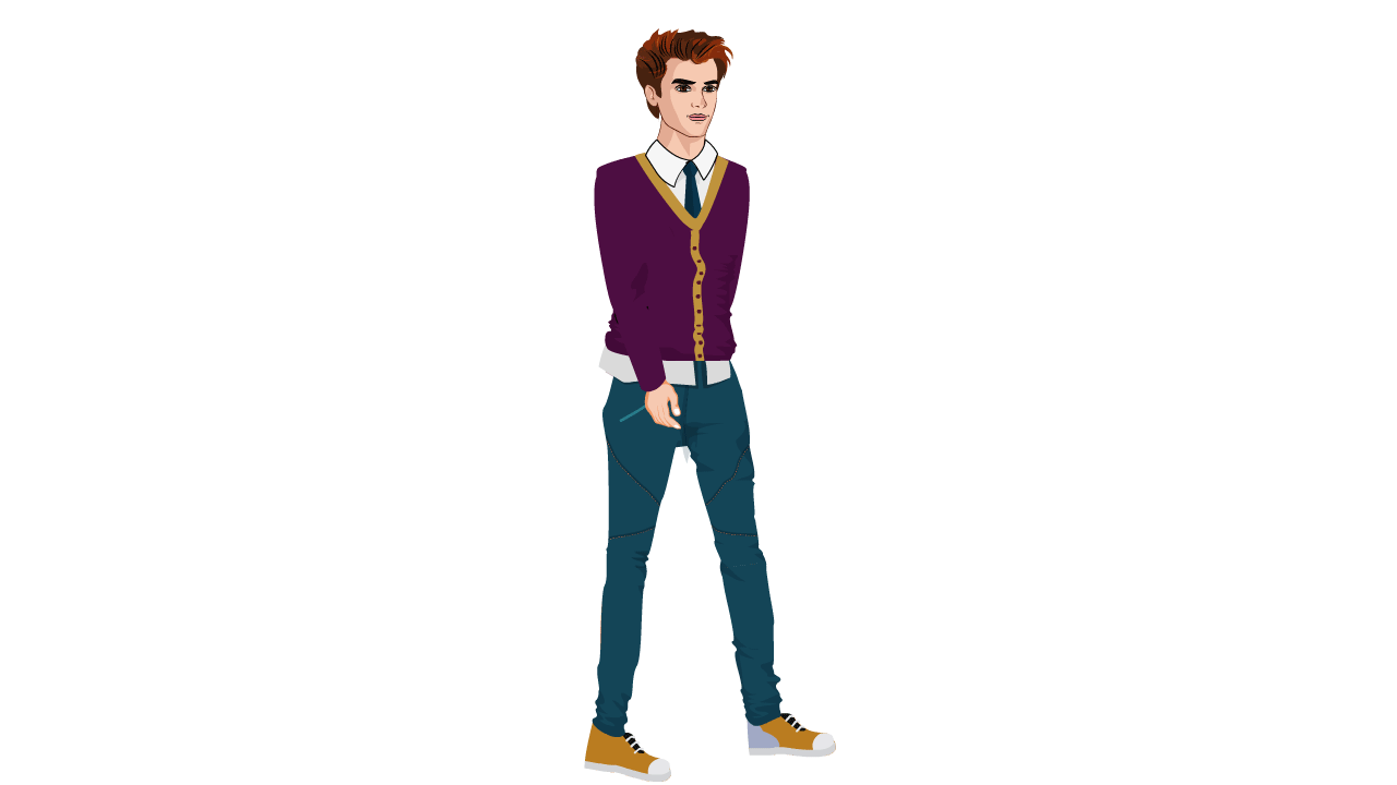 2D Young Man Character Side View (MAN002)