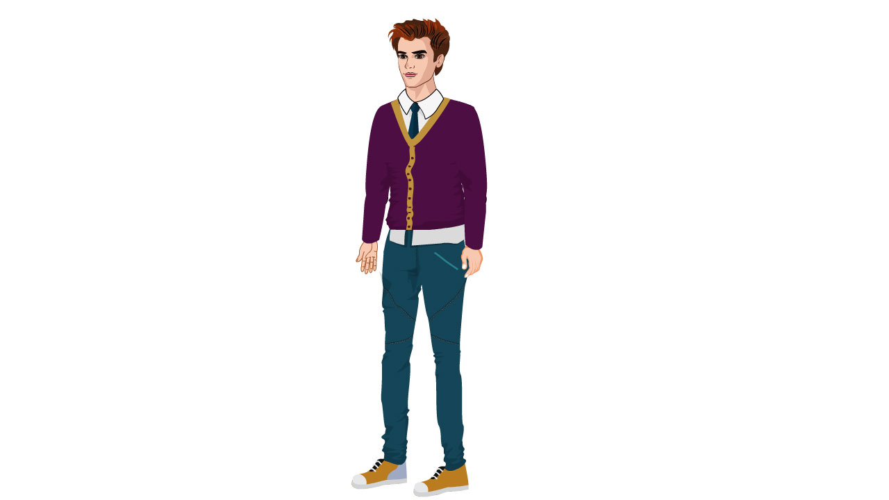 Young Man 2D Character (Side View) - MS01