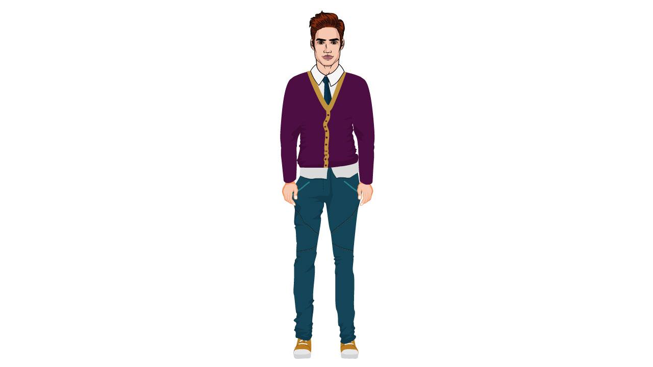 Young Man Character (Front View) - MF01