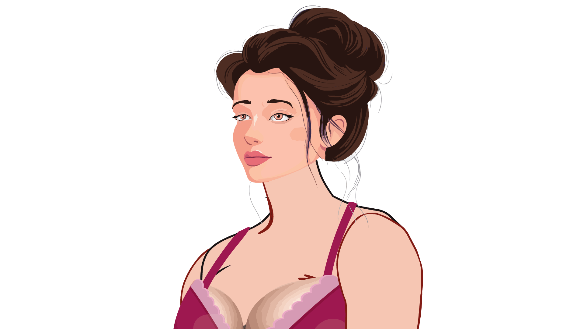2D Young Woman Character Side View (WOM002)