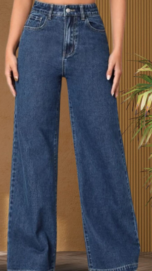 High-Waisted Wide Leg Jeans