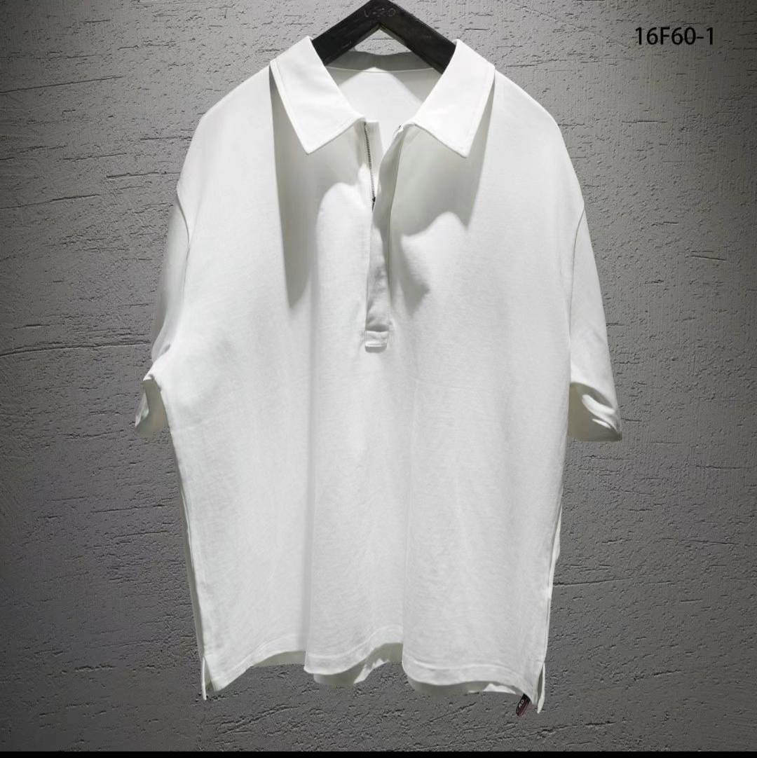 Titanium zip White Polo Shirt