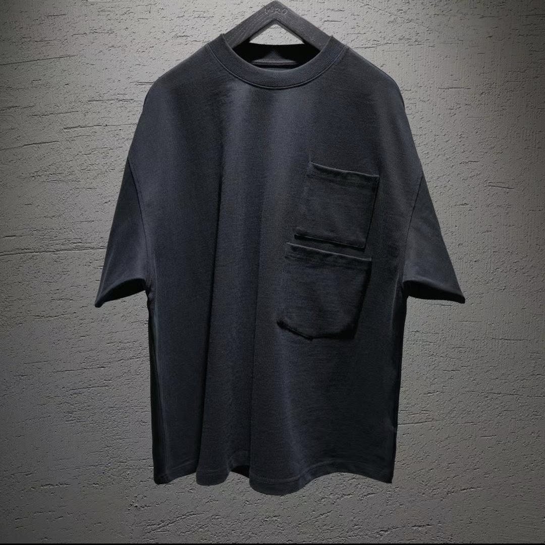 Bushō - V Stacked Pockets White Oversized T-Shirt