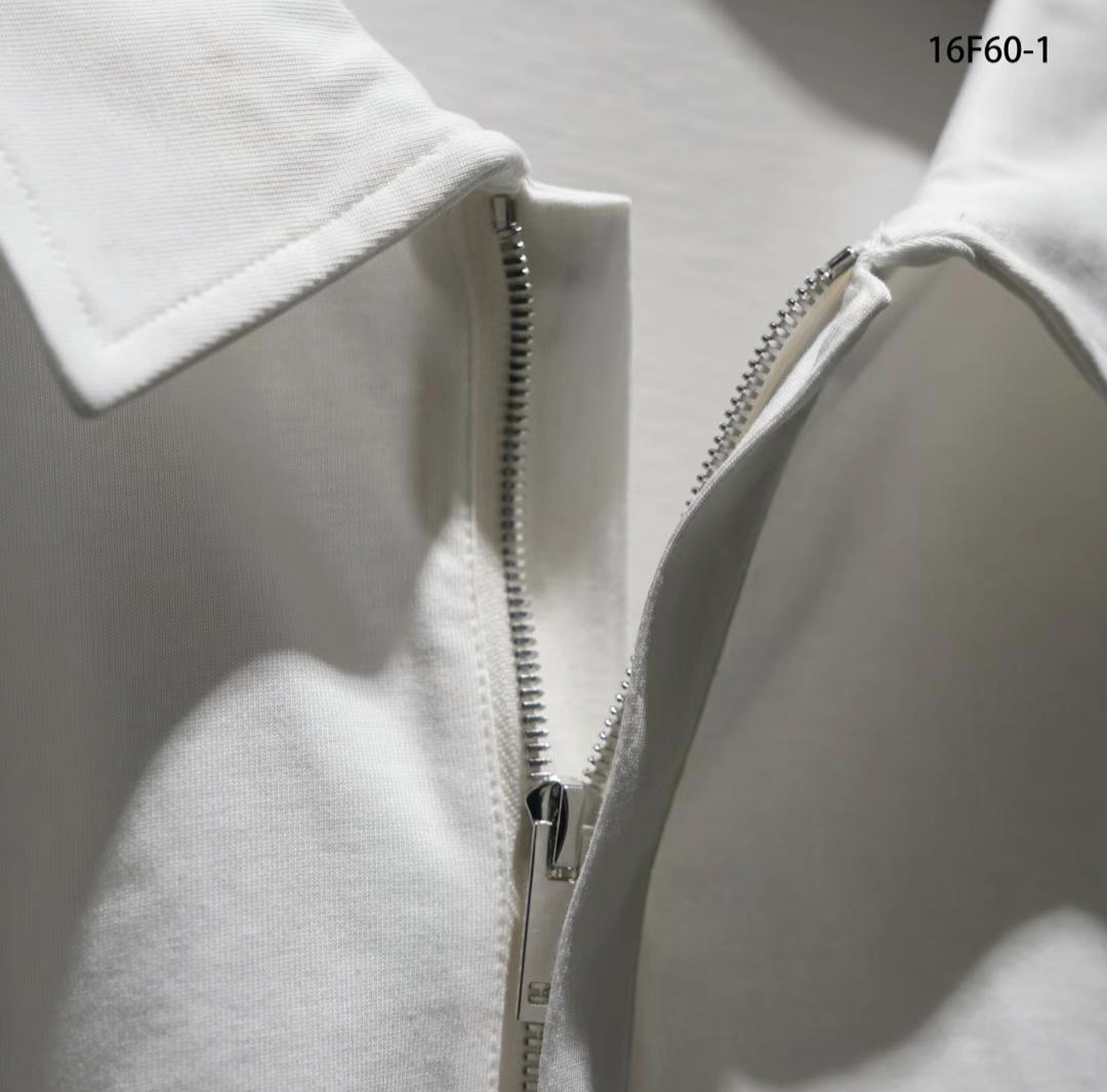 Titanium zip White Polo Shirt