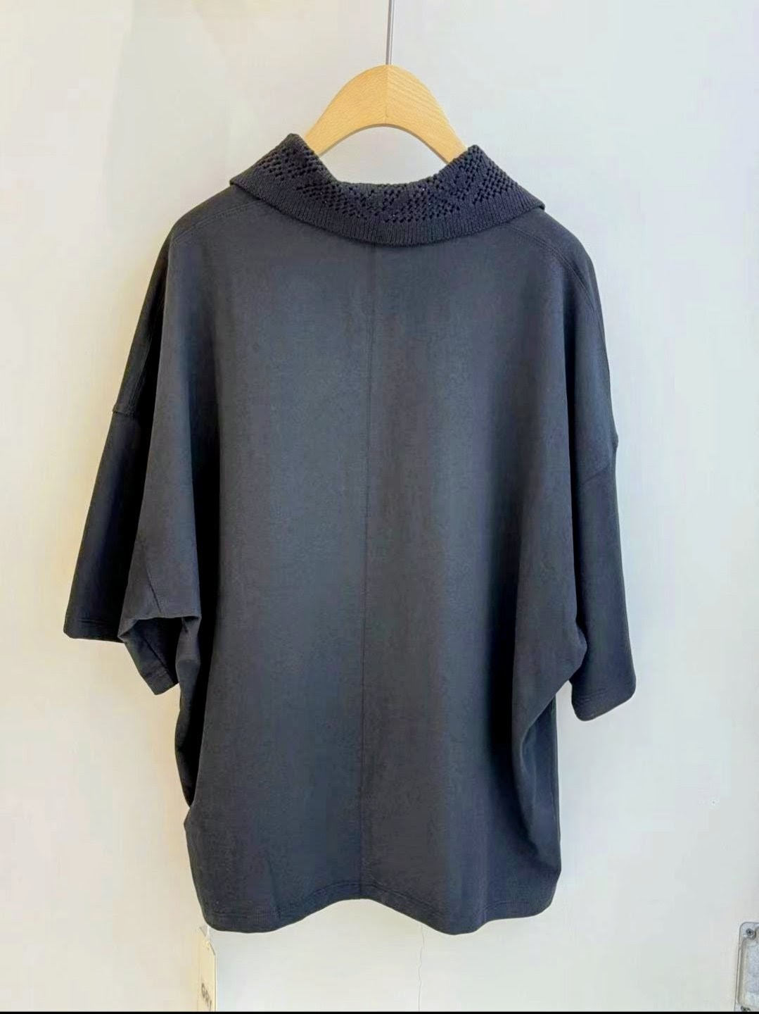  The Black Sokutai - Elegant Crochet Collar Shirt