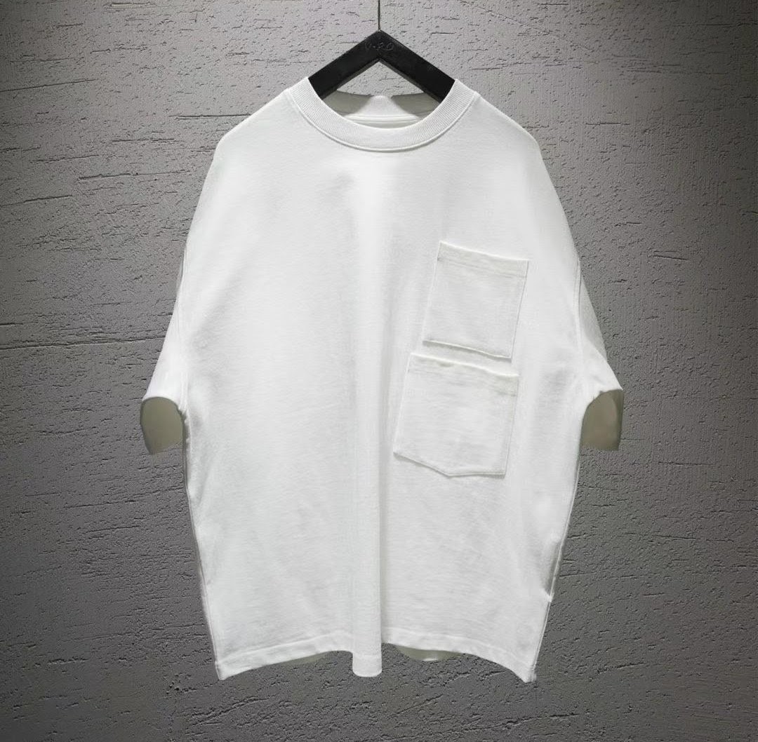 Bushō - V Stacked Pockets White Oversized T-Shirt