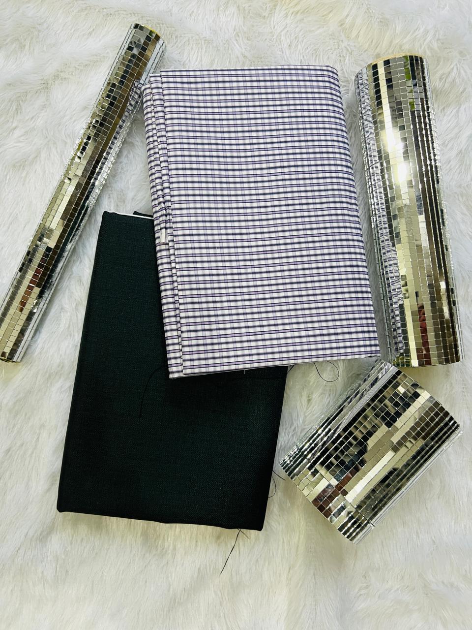  Men’s Unstitched Shirting (2.25m) & Suiting (1.20m) Fabric Combo – Premium Quality