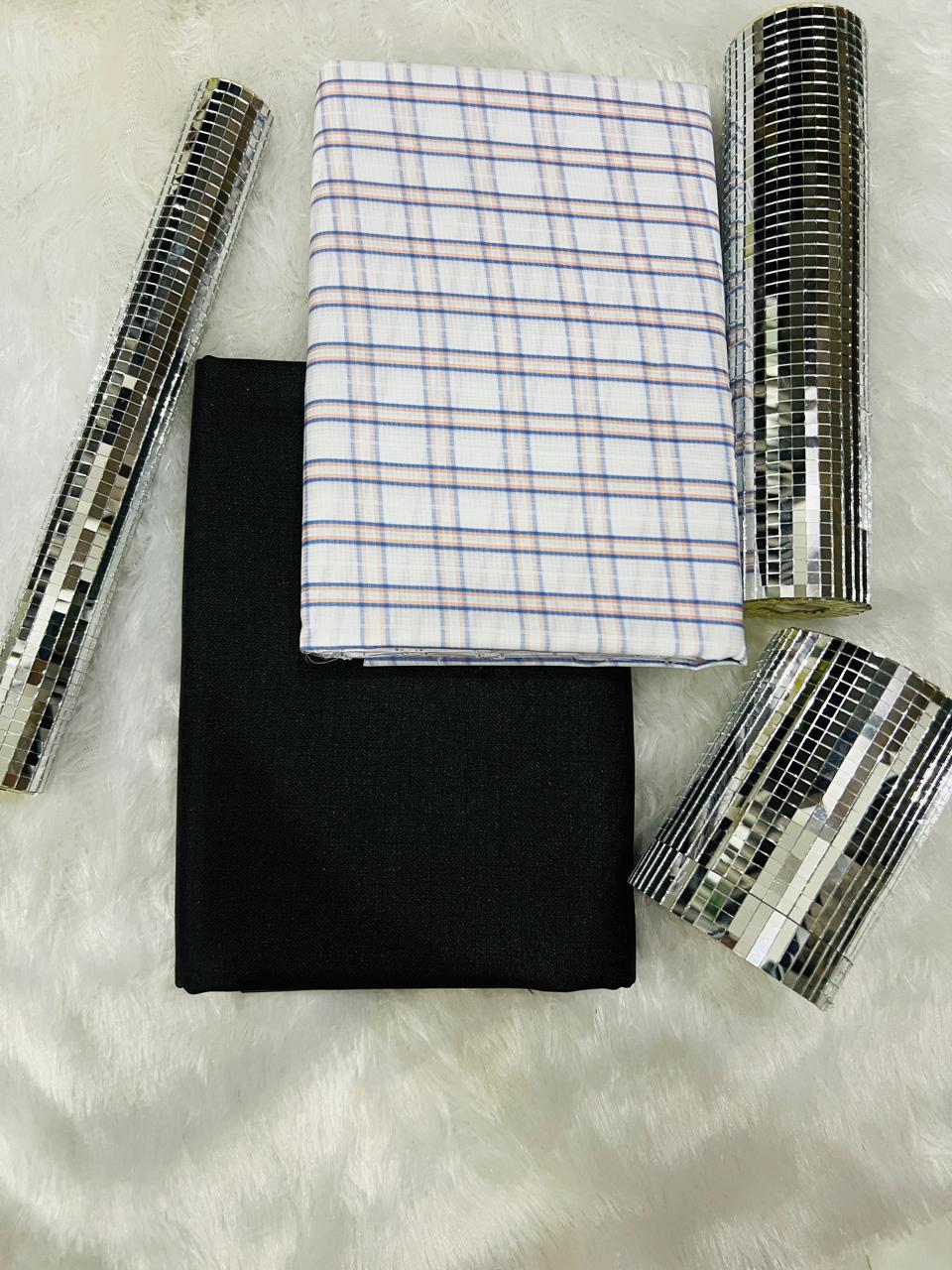 Men’s Unstitched Shirting (2.25m) & Suiting (1.20m) Fabric Combo – Premium Quality