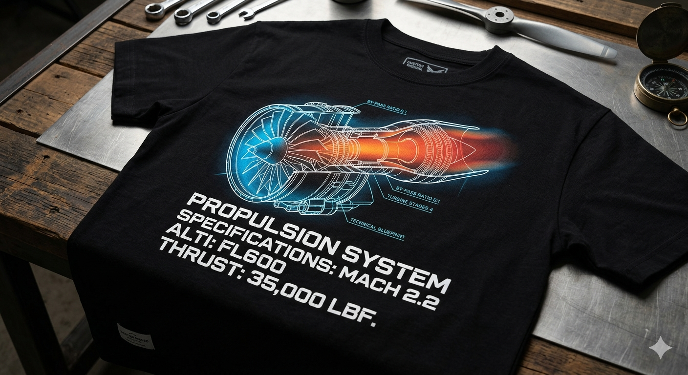 Jet Engine Graphic T-Shirt