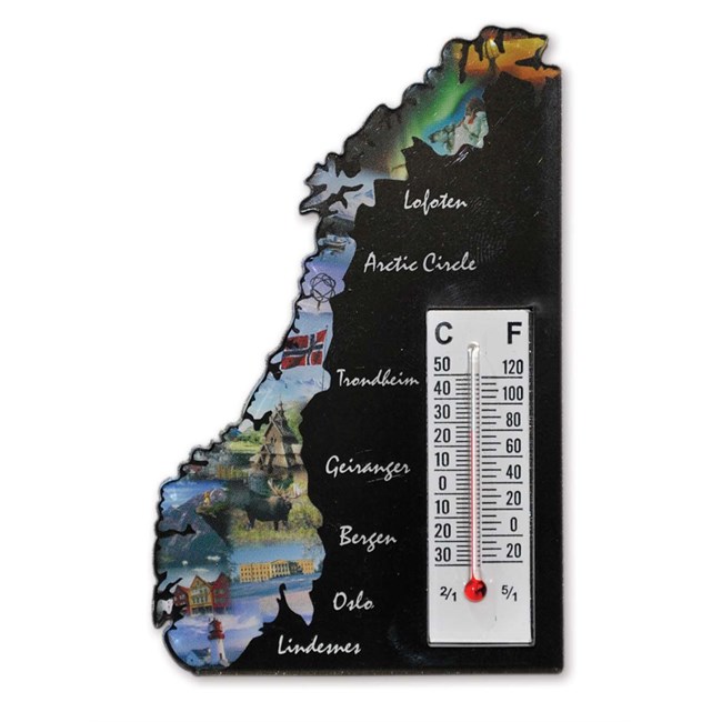 Norway Map Fridge Magnet Thermometer