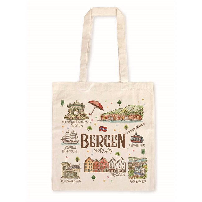 Norwegain Cities Landmarks Tote Bag