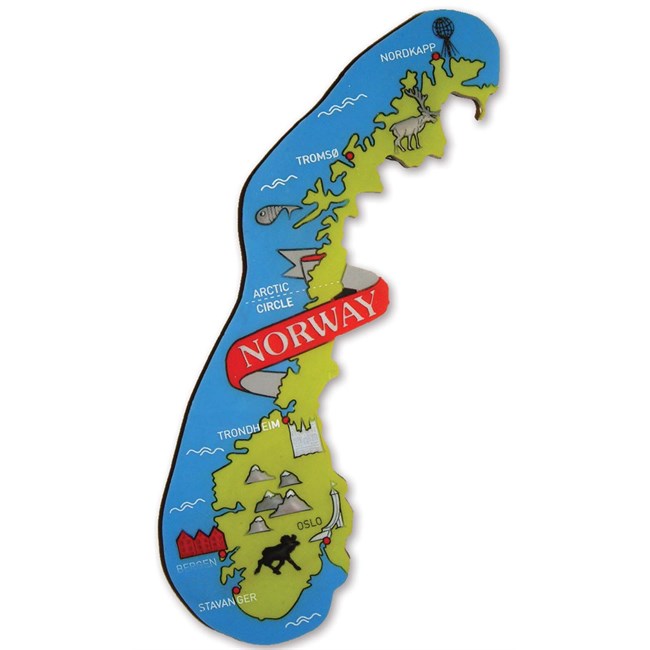 Norway Map Fridge Magnet