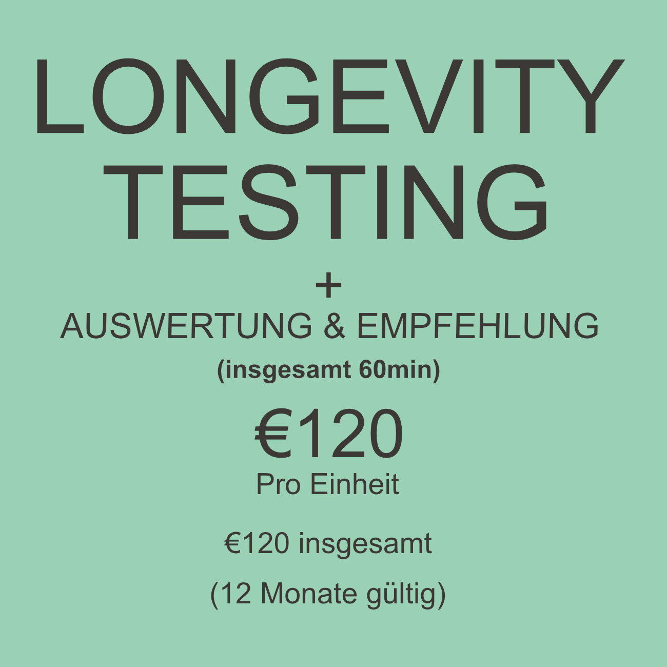 Longevity Testung (bestehend aus 5 verschiedenen Tests)
