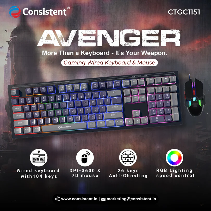 Avenger Gaming Combo Wired Keyboard/Mouse