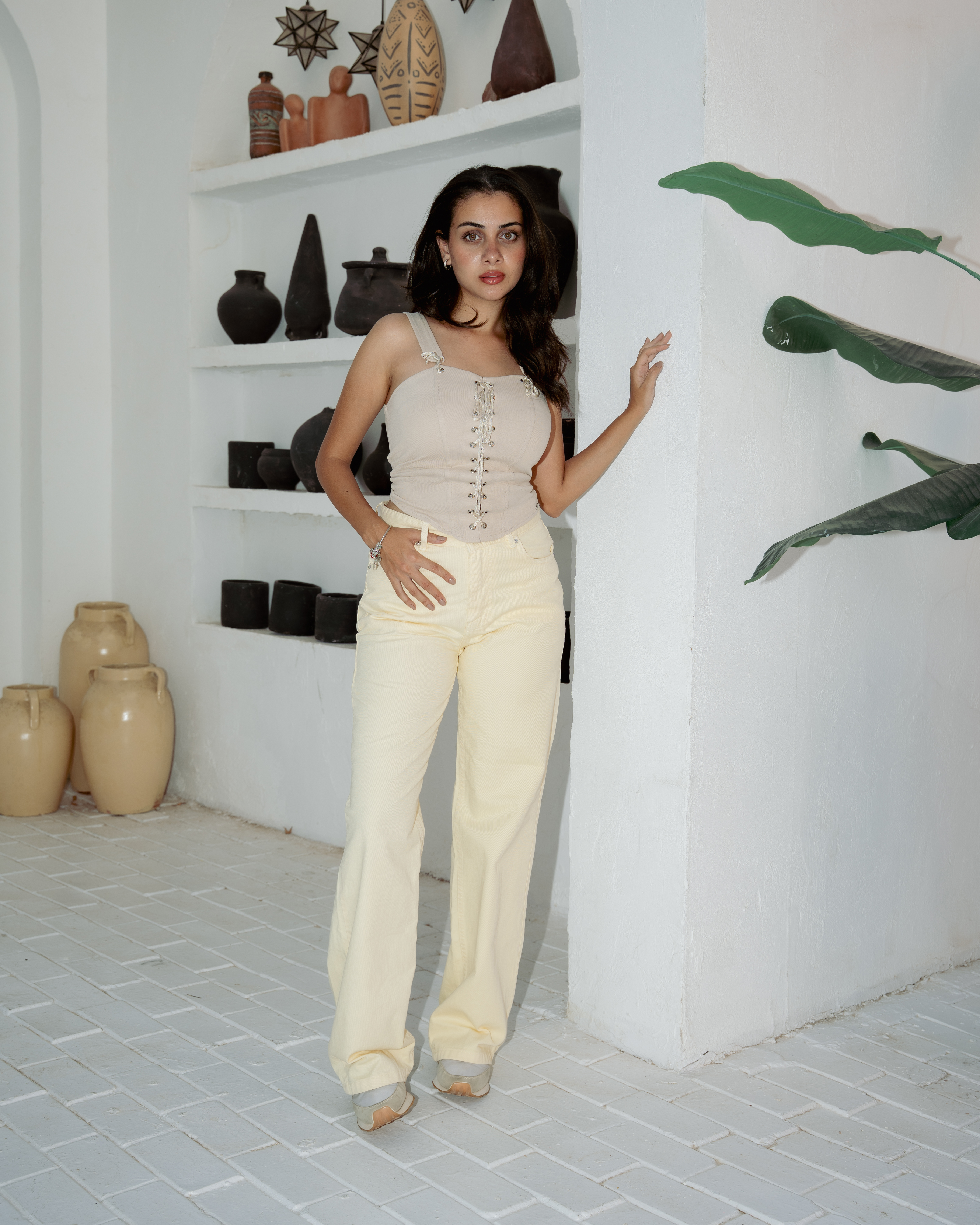 Corset top with ties