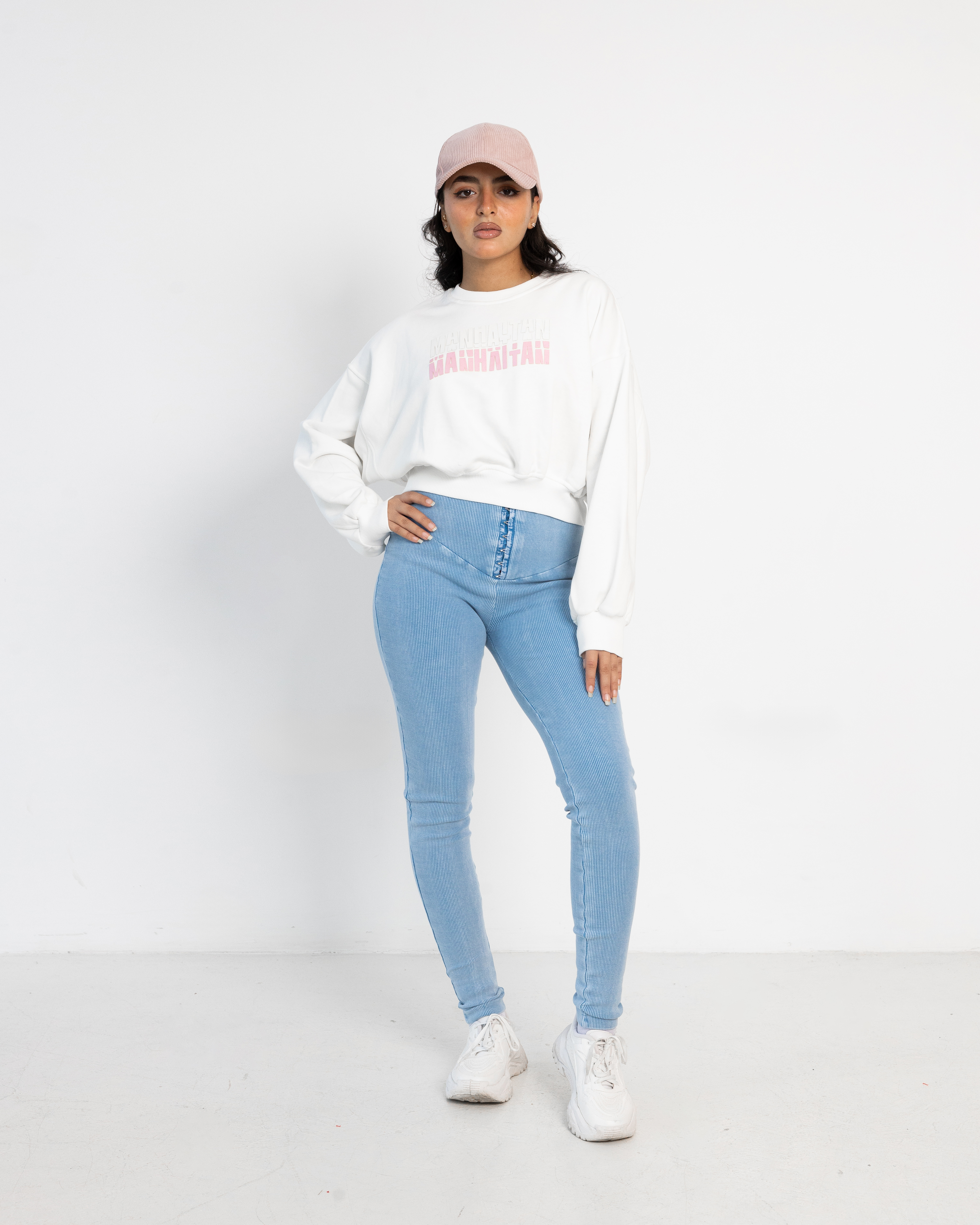 Rib Skinny Pants With Snap Waist