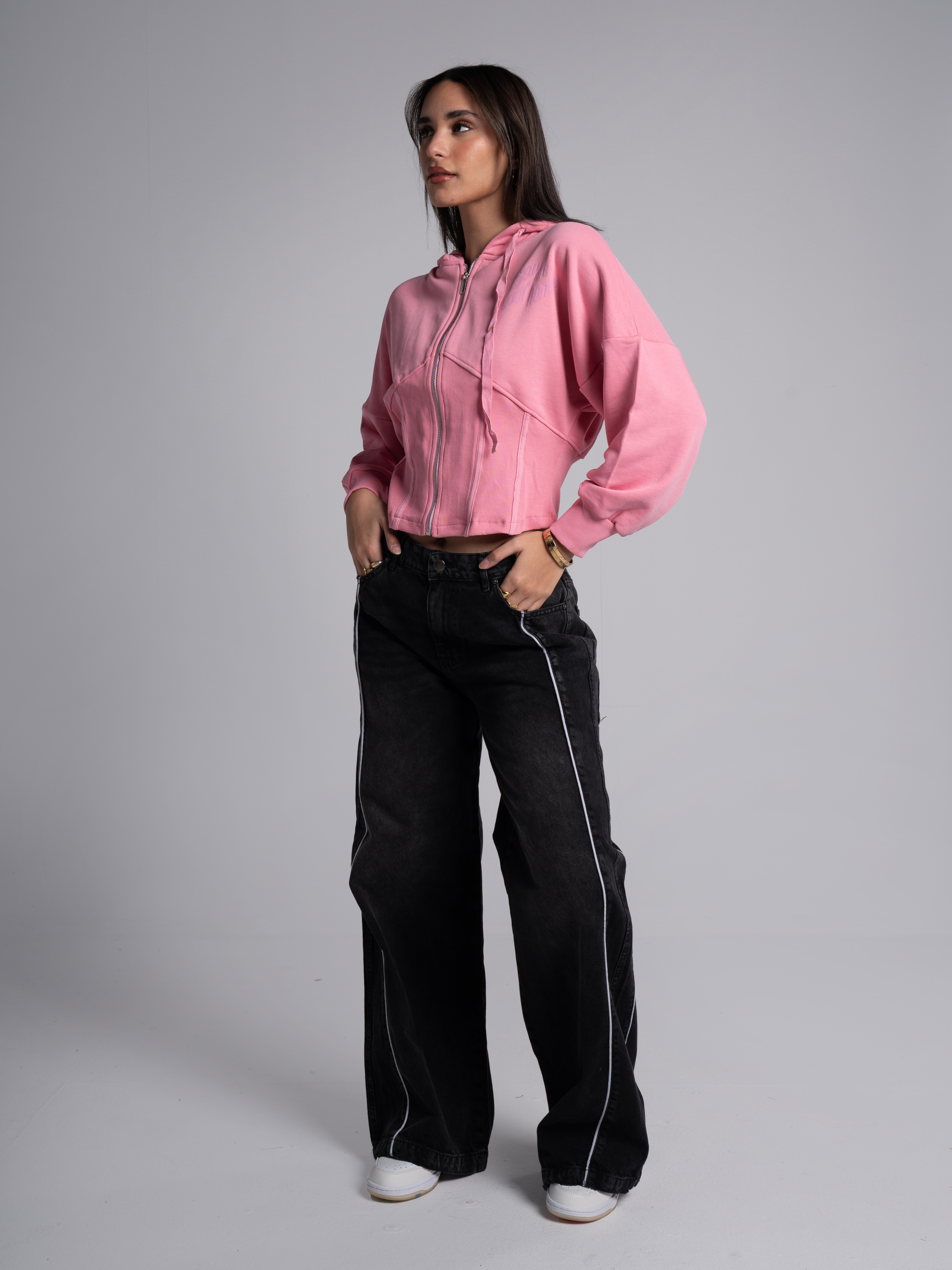 Zipper Sweatshirt with Hoodie