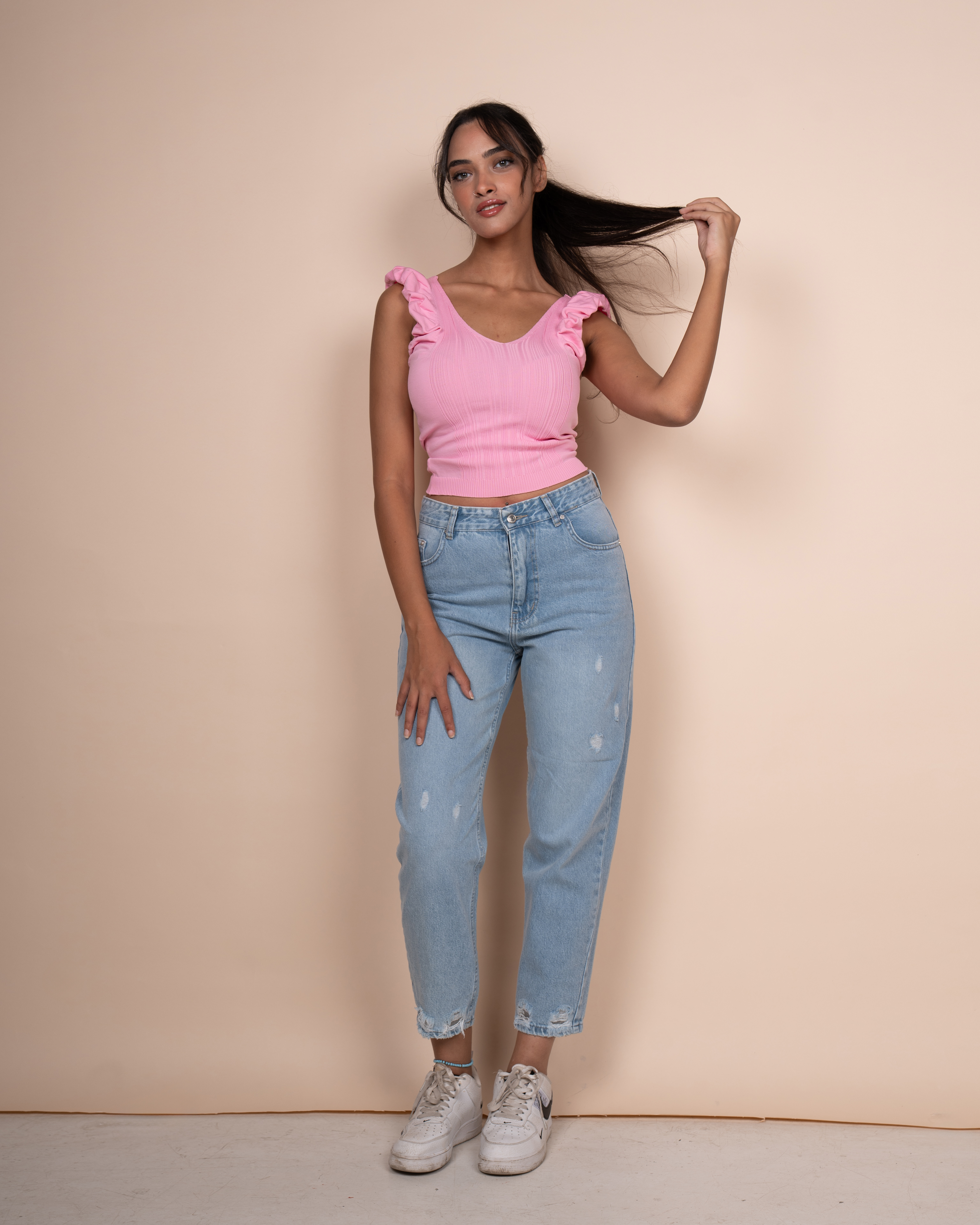 Ruffle knit top One 