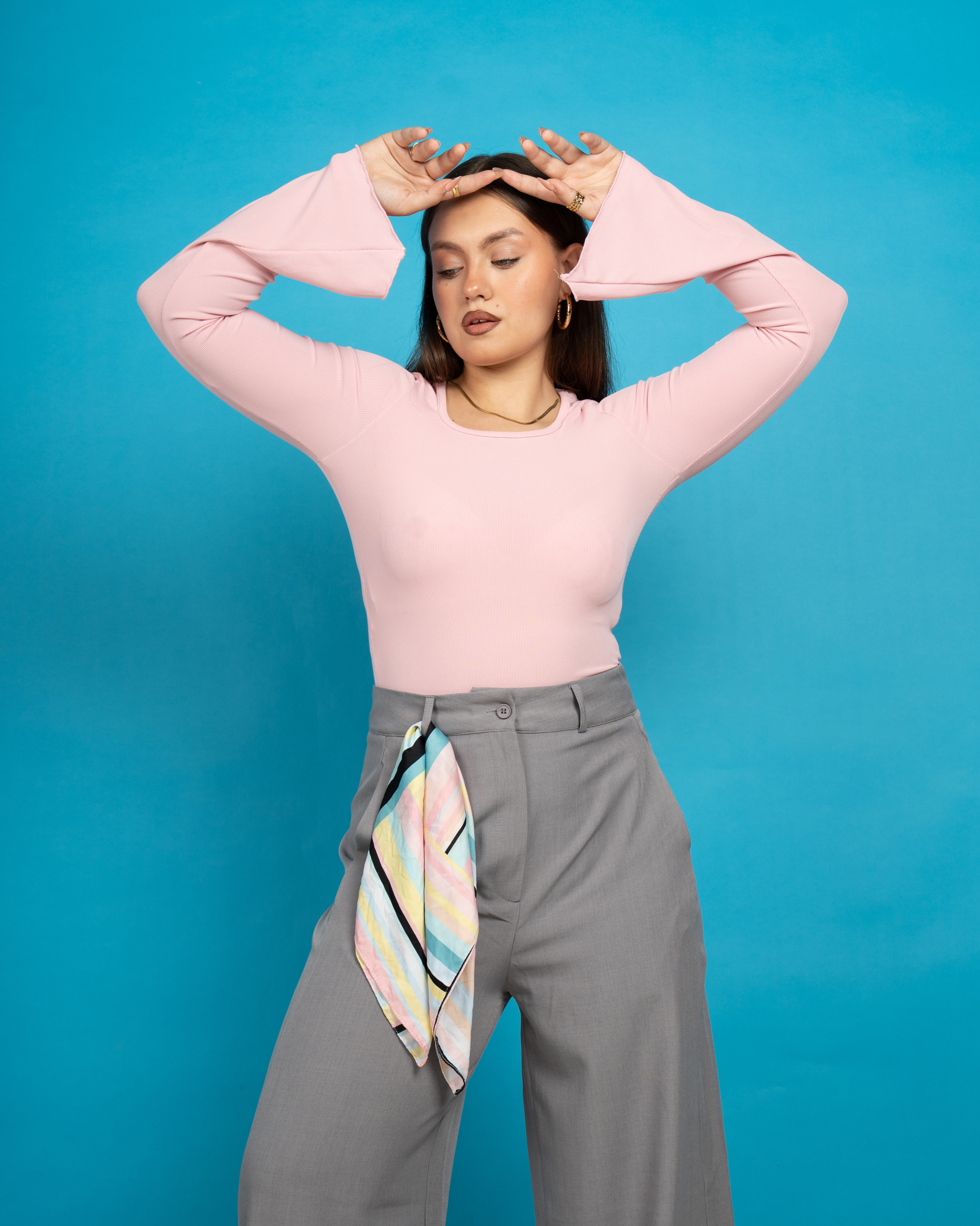 Basic T-shirt with wide sleeves