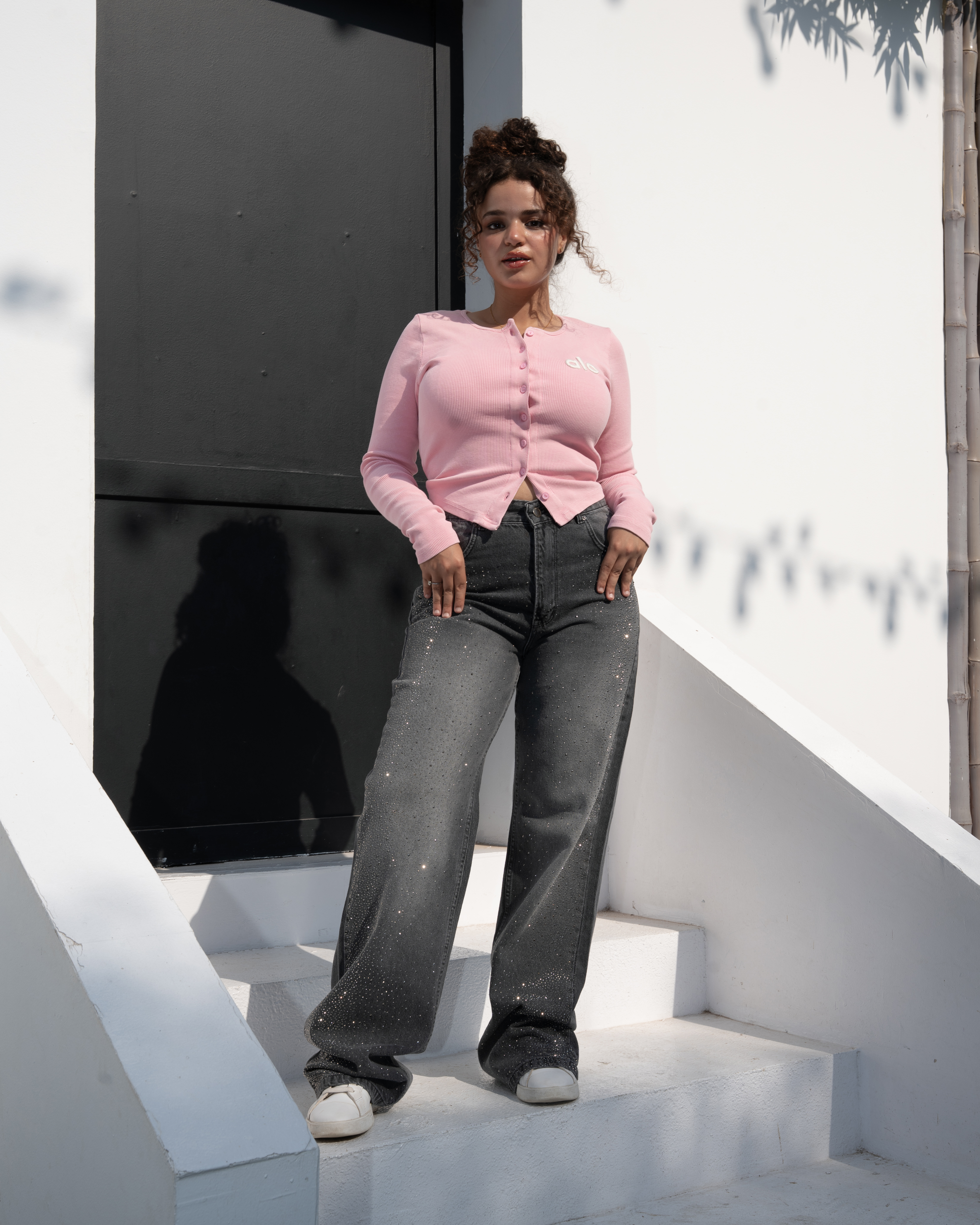 Wide Leg Strass Jeans 