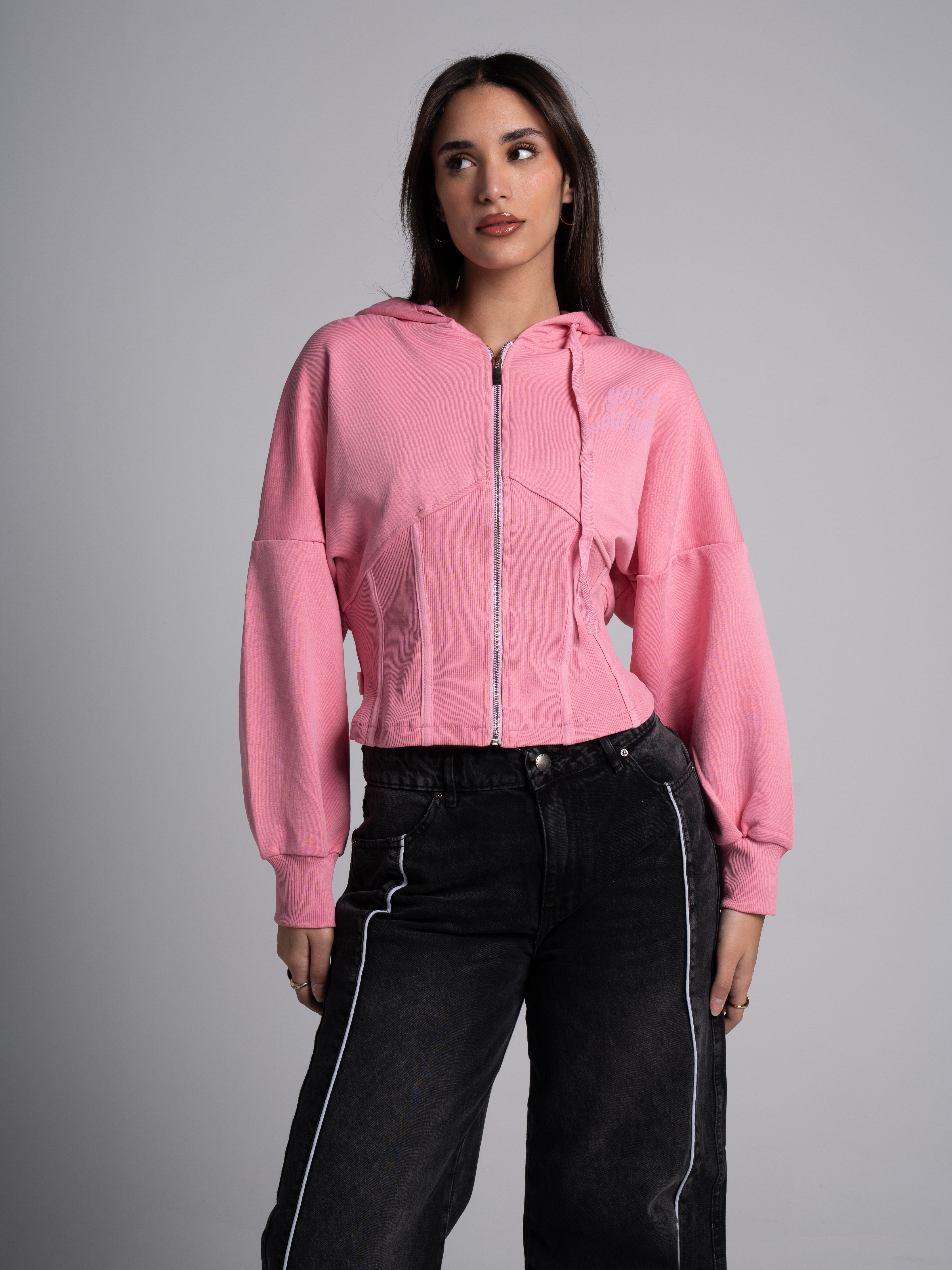 Zipper Sweatshirt with Hoodie