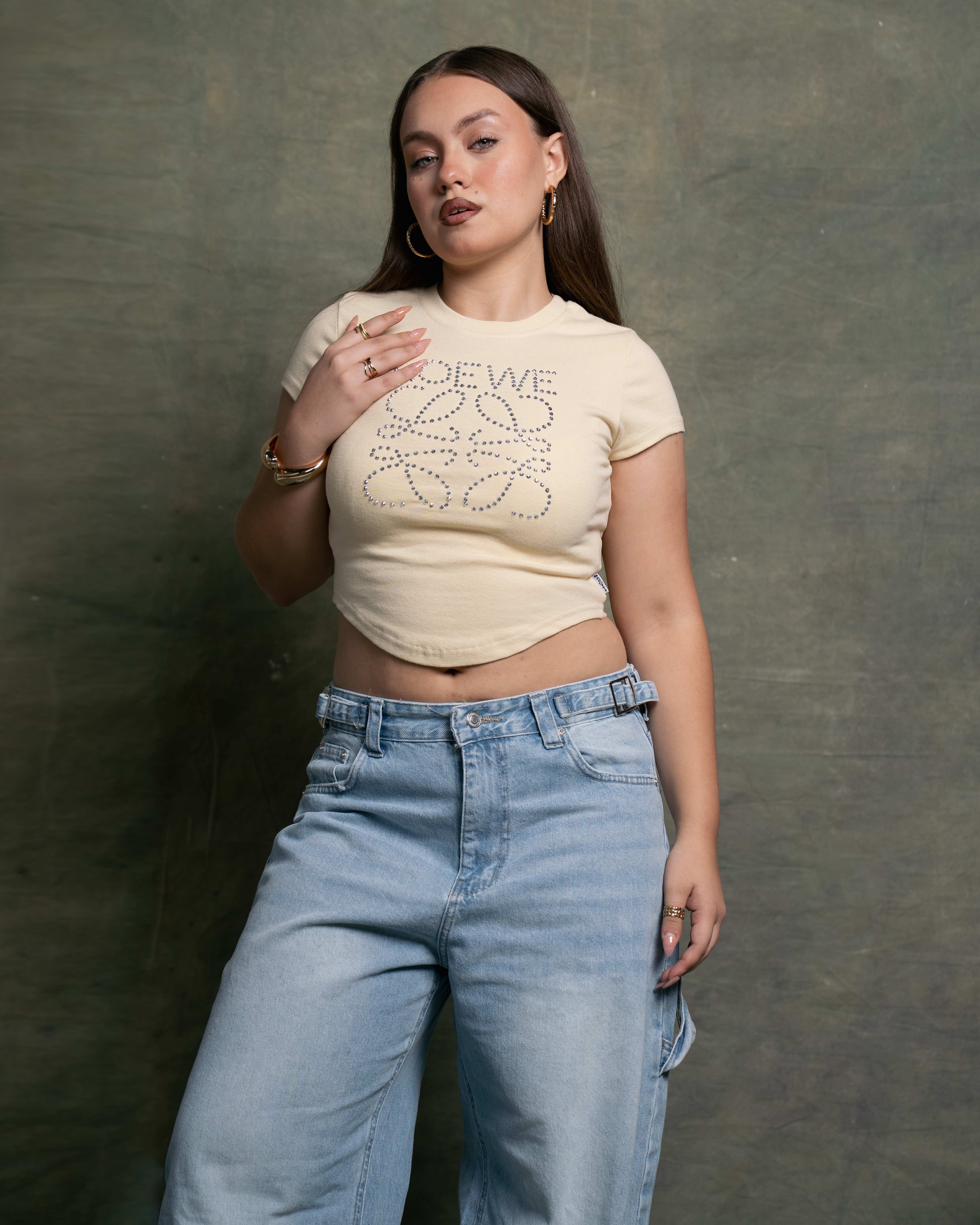 Wide-leg balloon jeans with pocket
