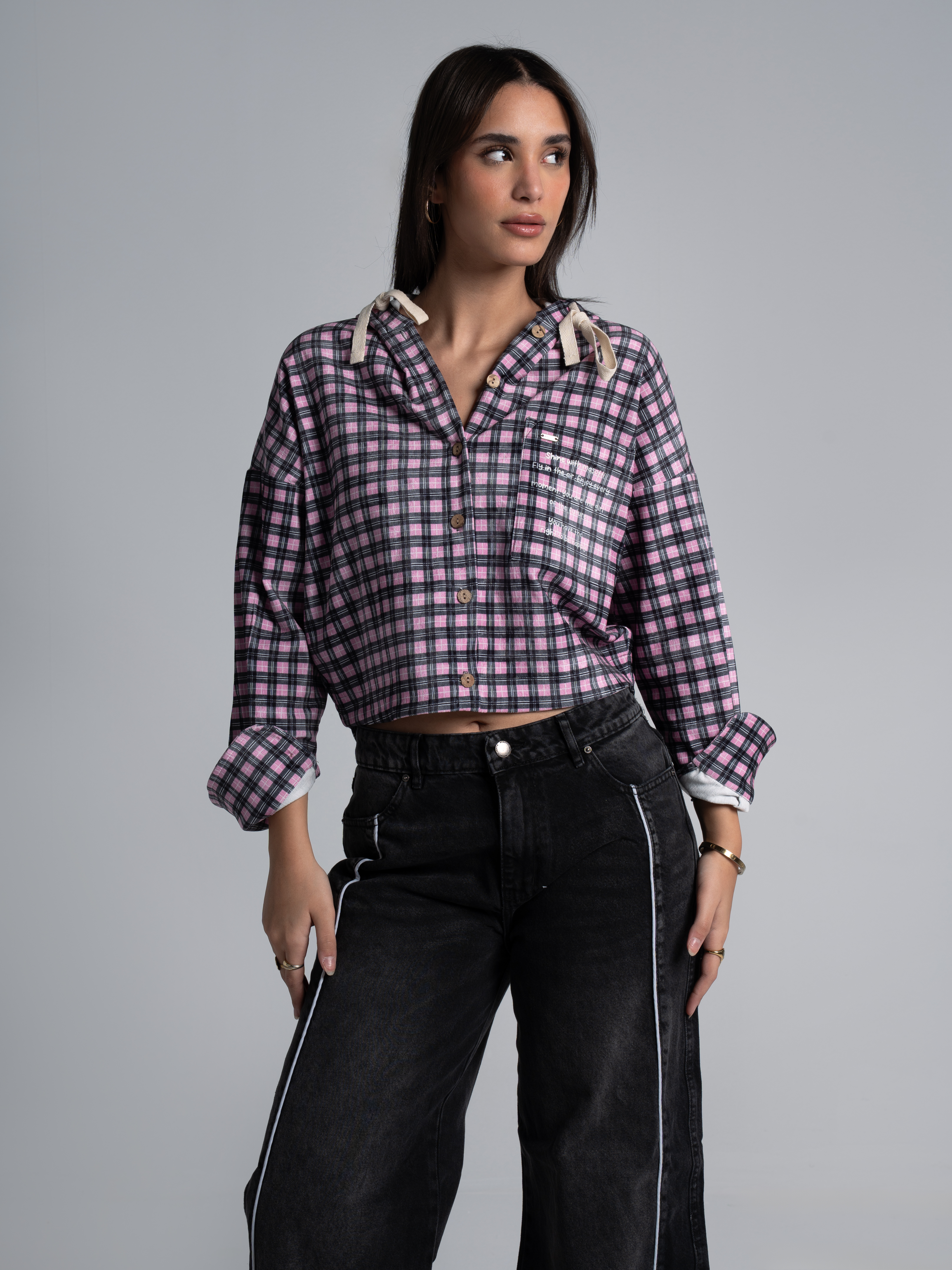 Short Shirt With Hoodie