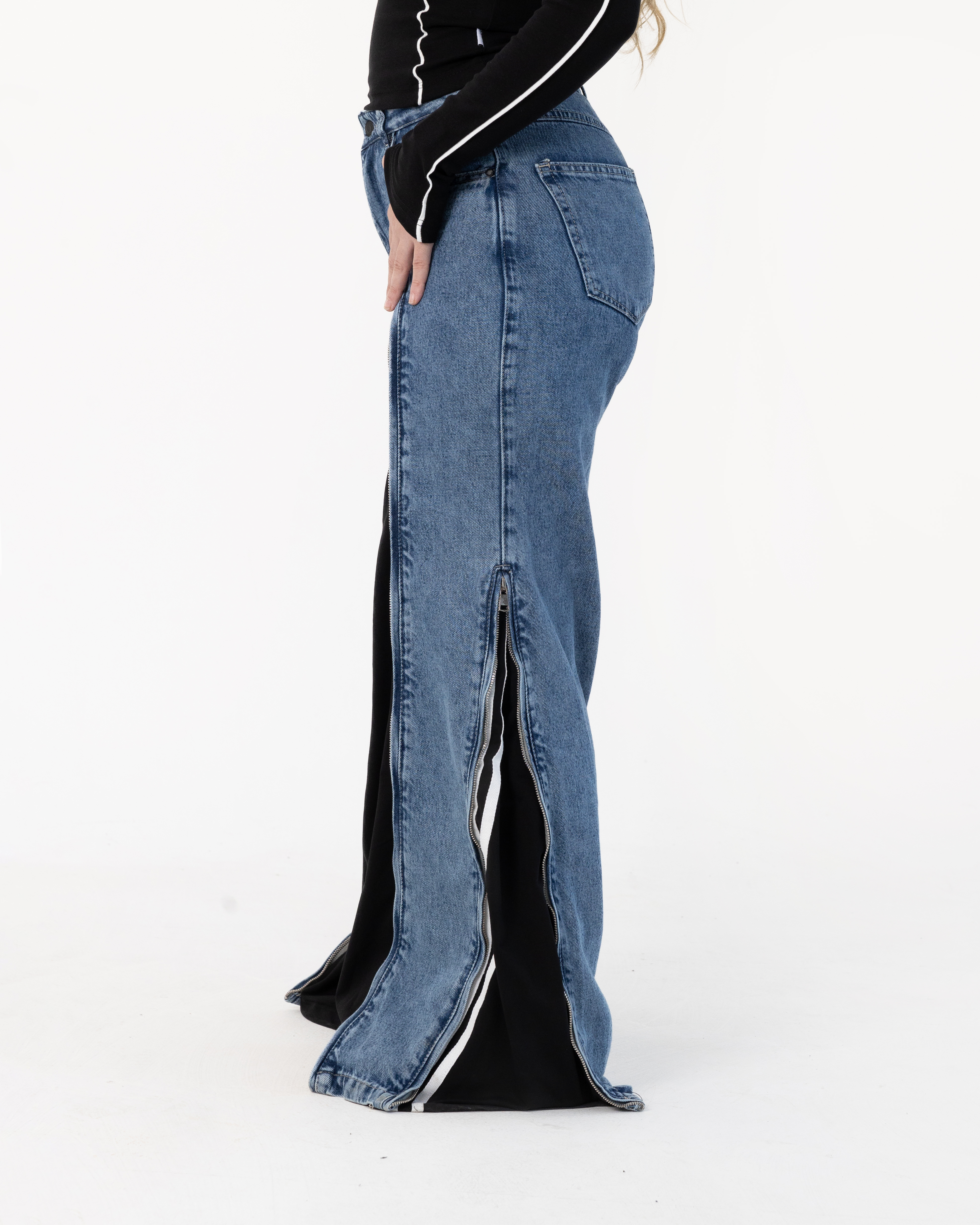 Jeans and Melton zipper