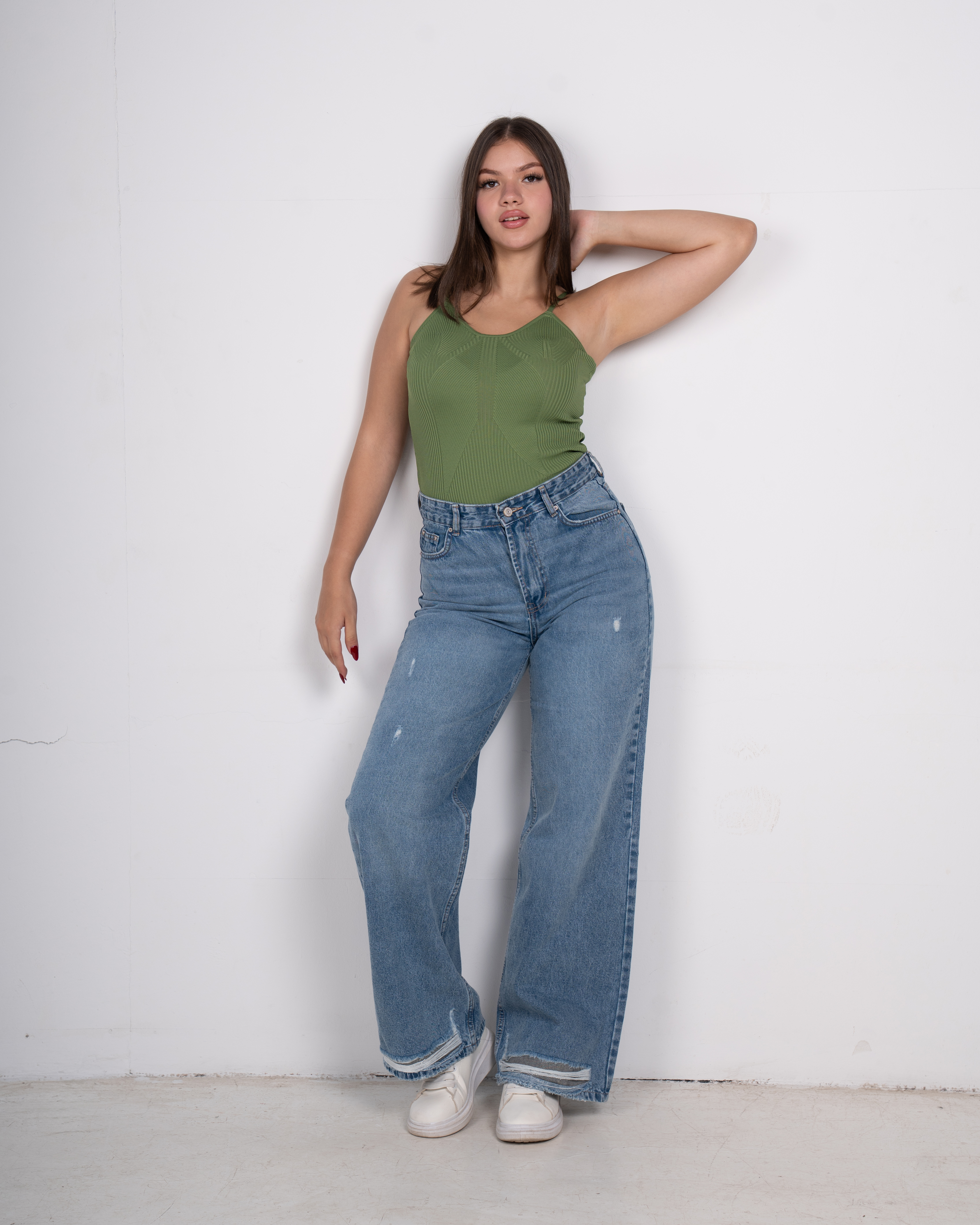Wide-leg jeans, cuting