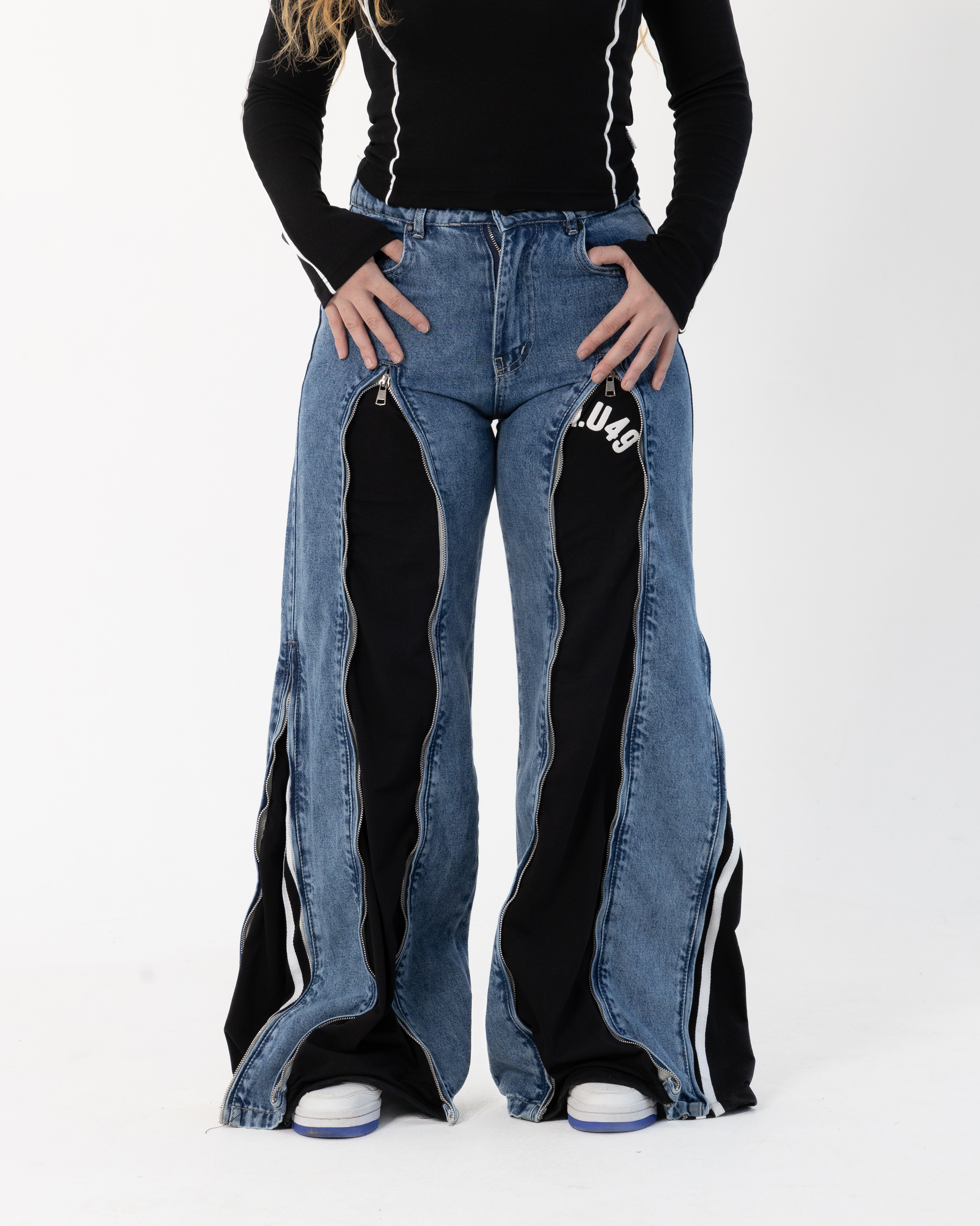 Jeans and Melton zipper