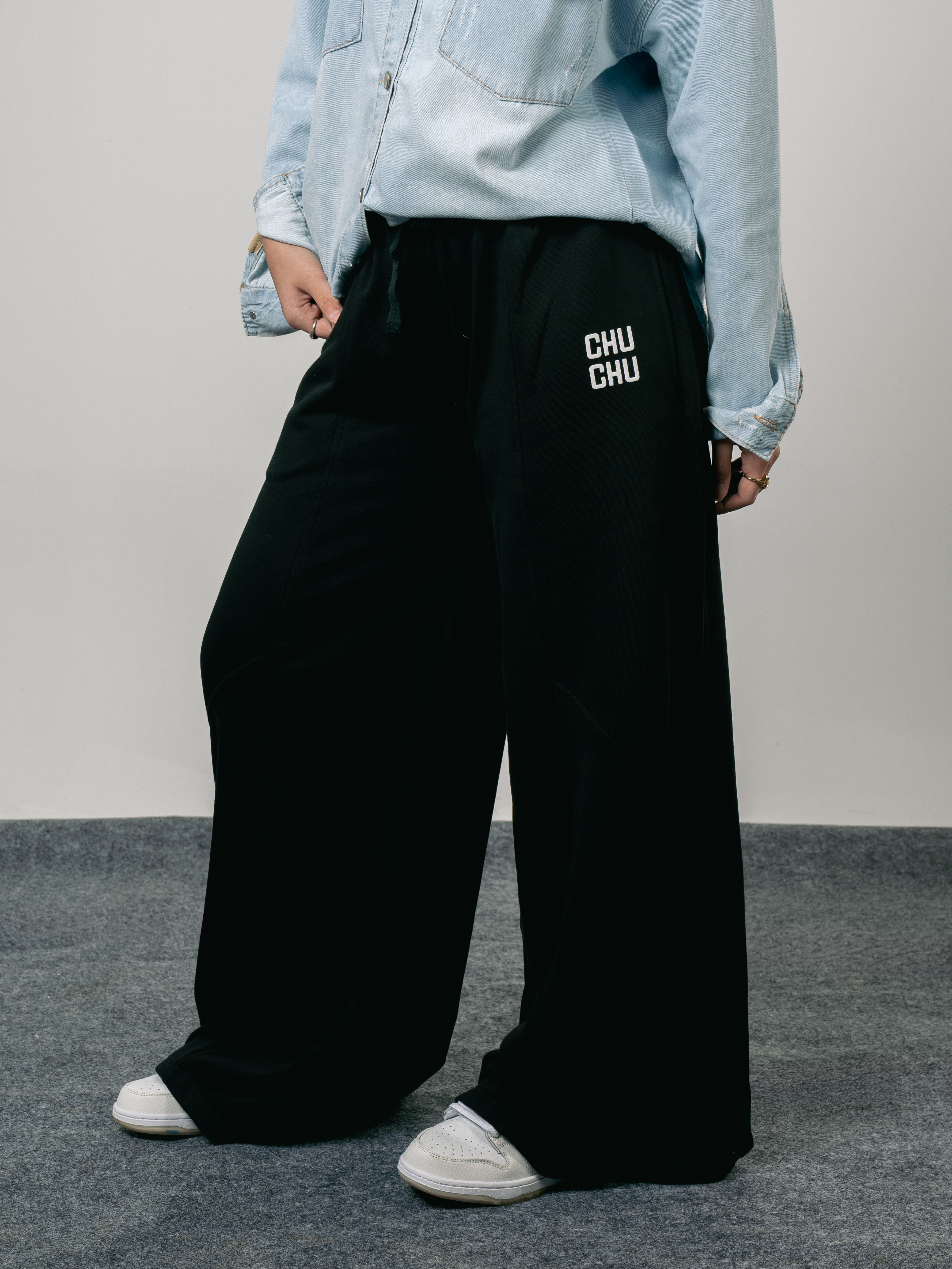 Wideleg Cotton Printed Sweatpants