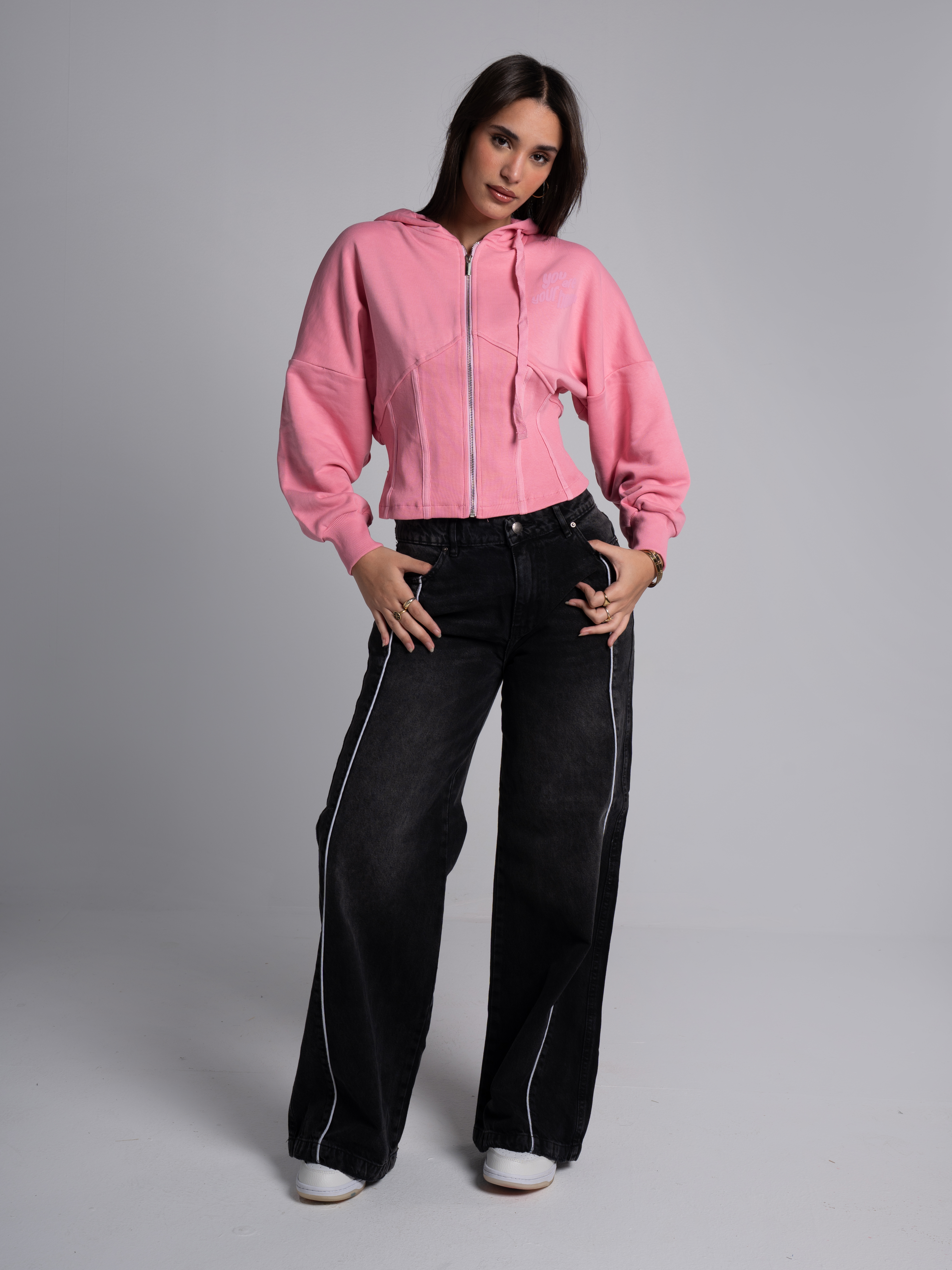 Zipper Sweatshirt with Hoodie