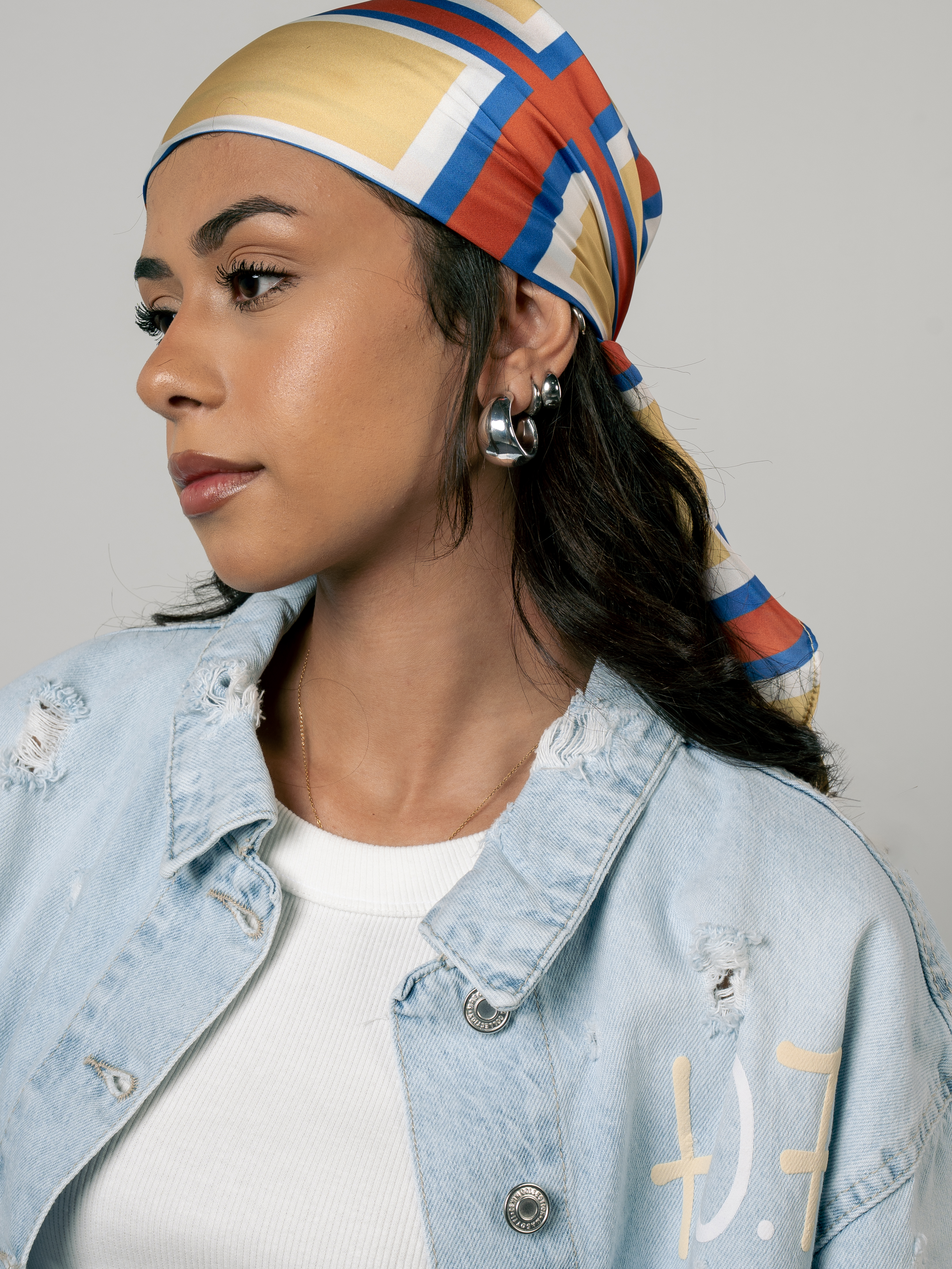 Short Jeans Printed Jacket