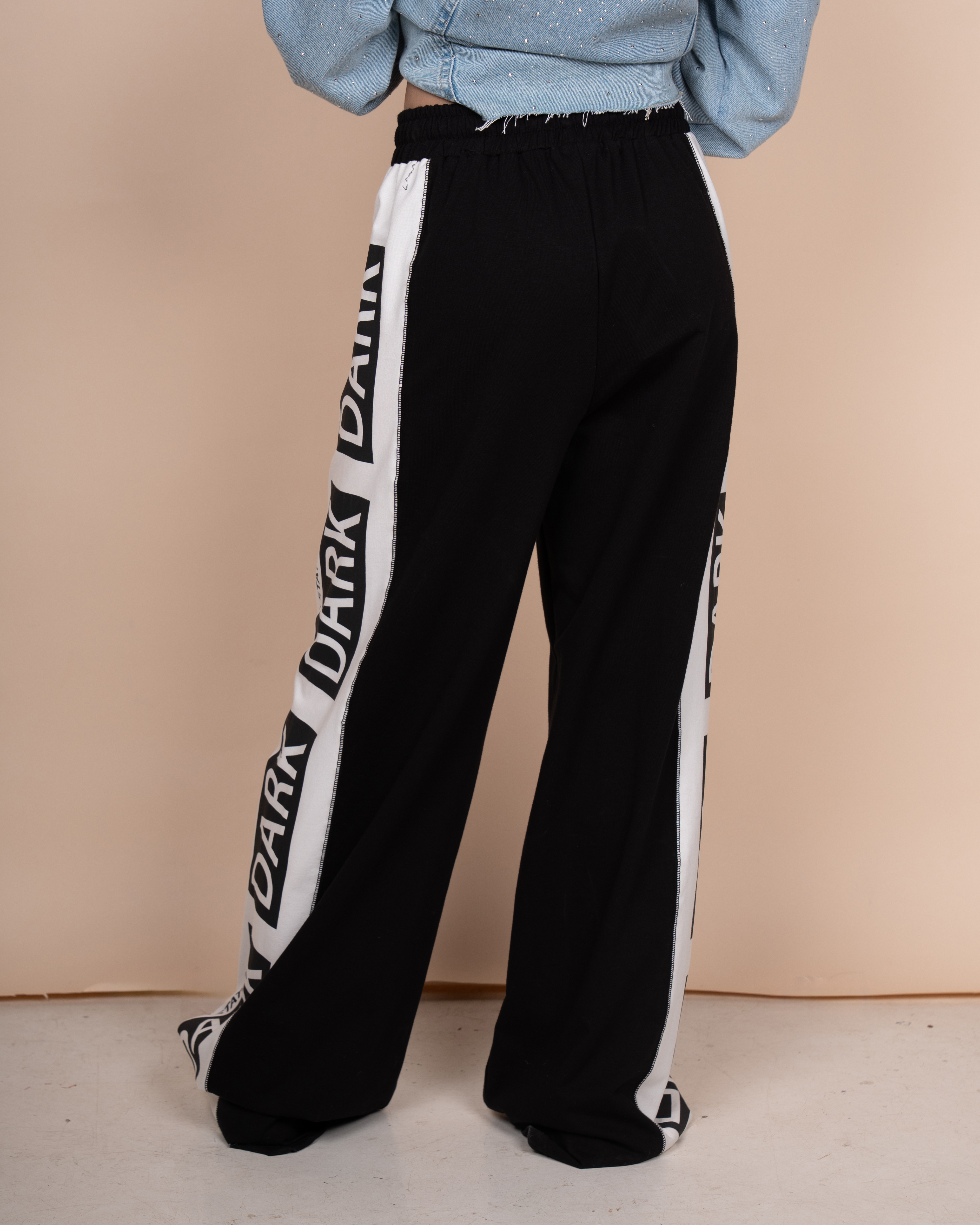 Side-print cotton pants