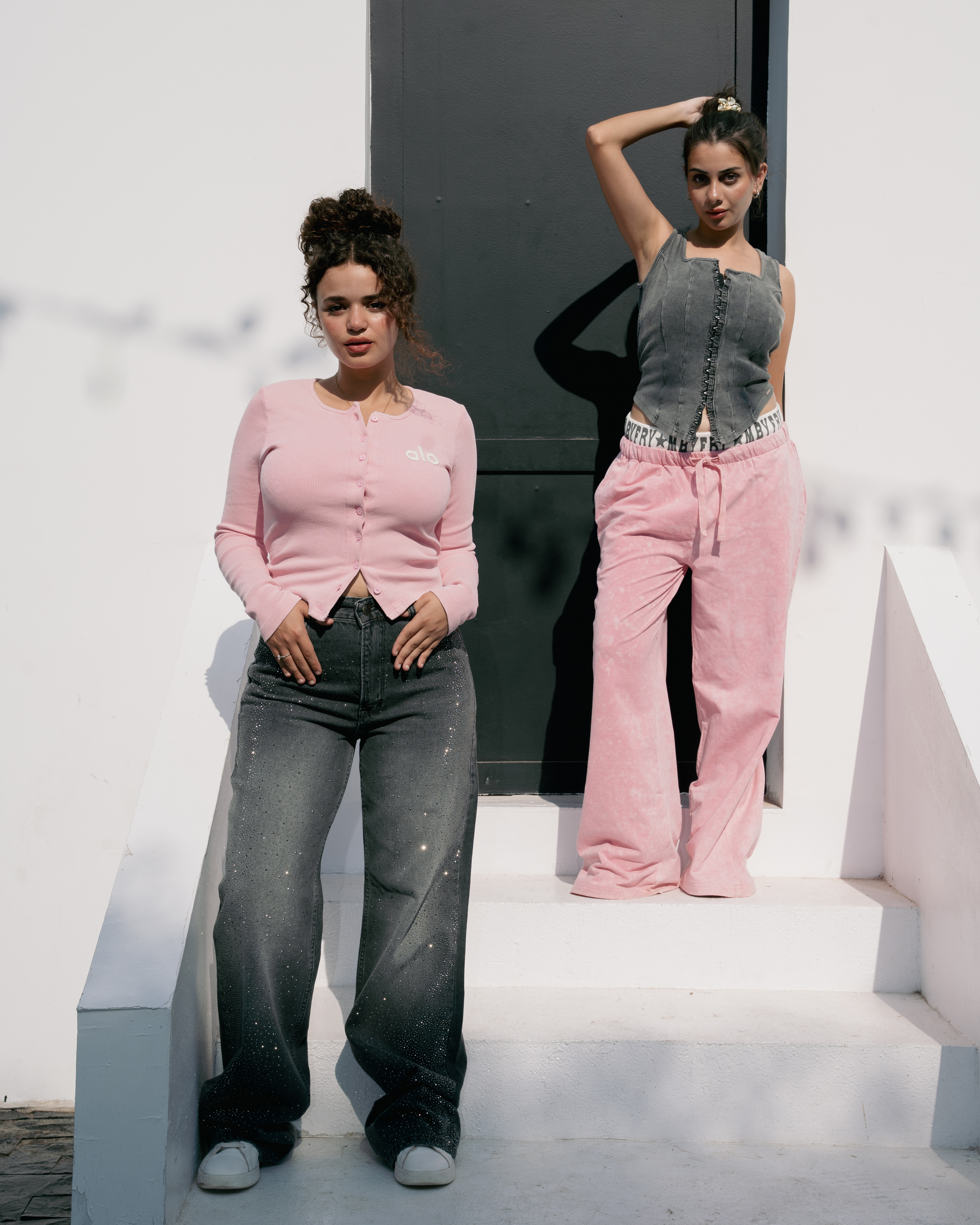 Wide Leg Strass Jeans 