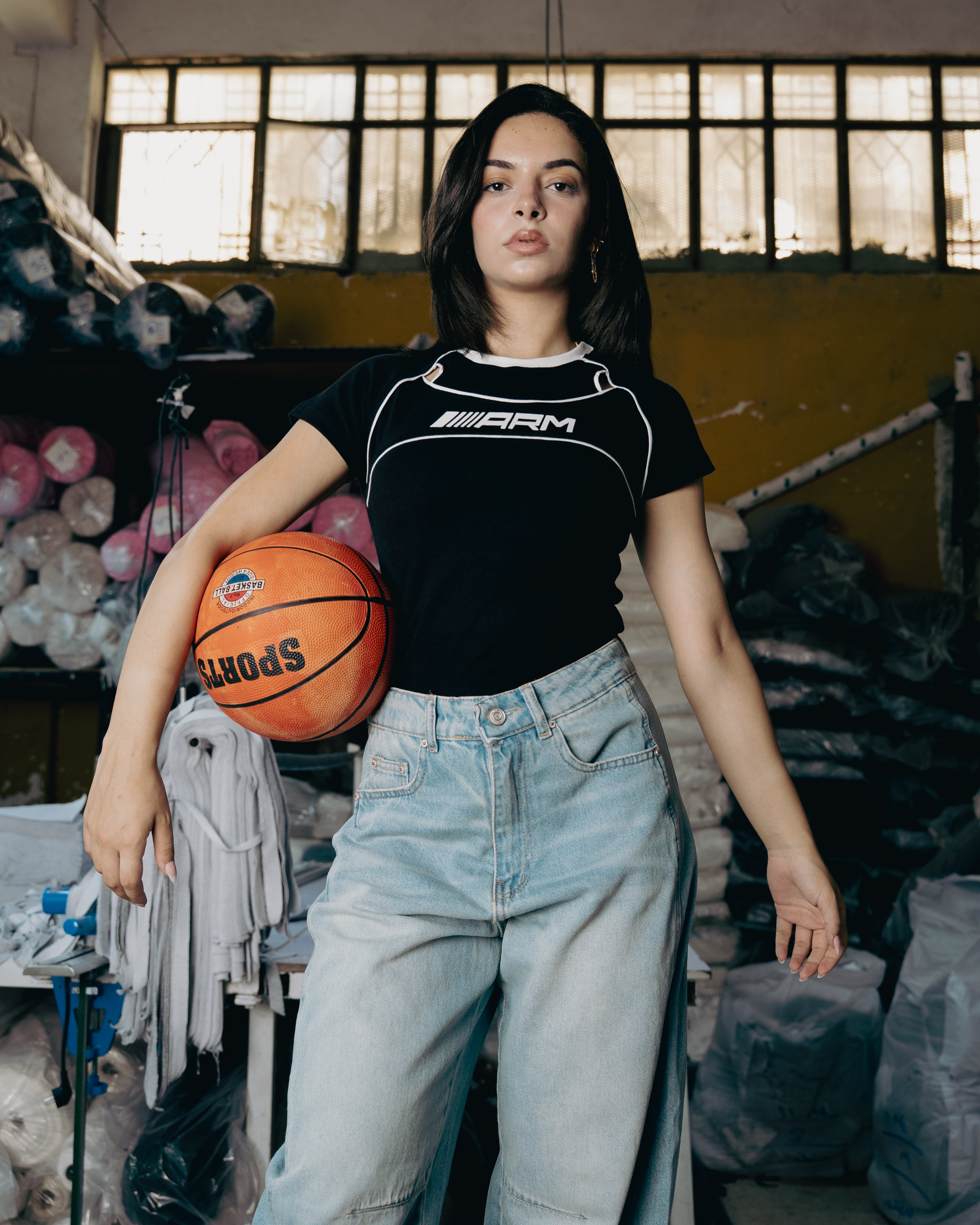 Printed half-sleeve T-shirt