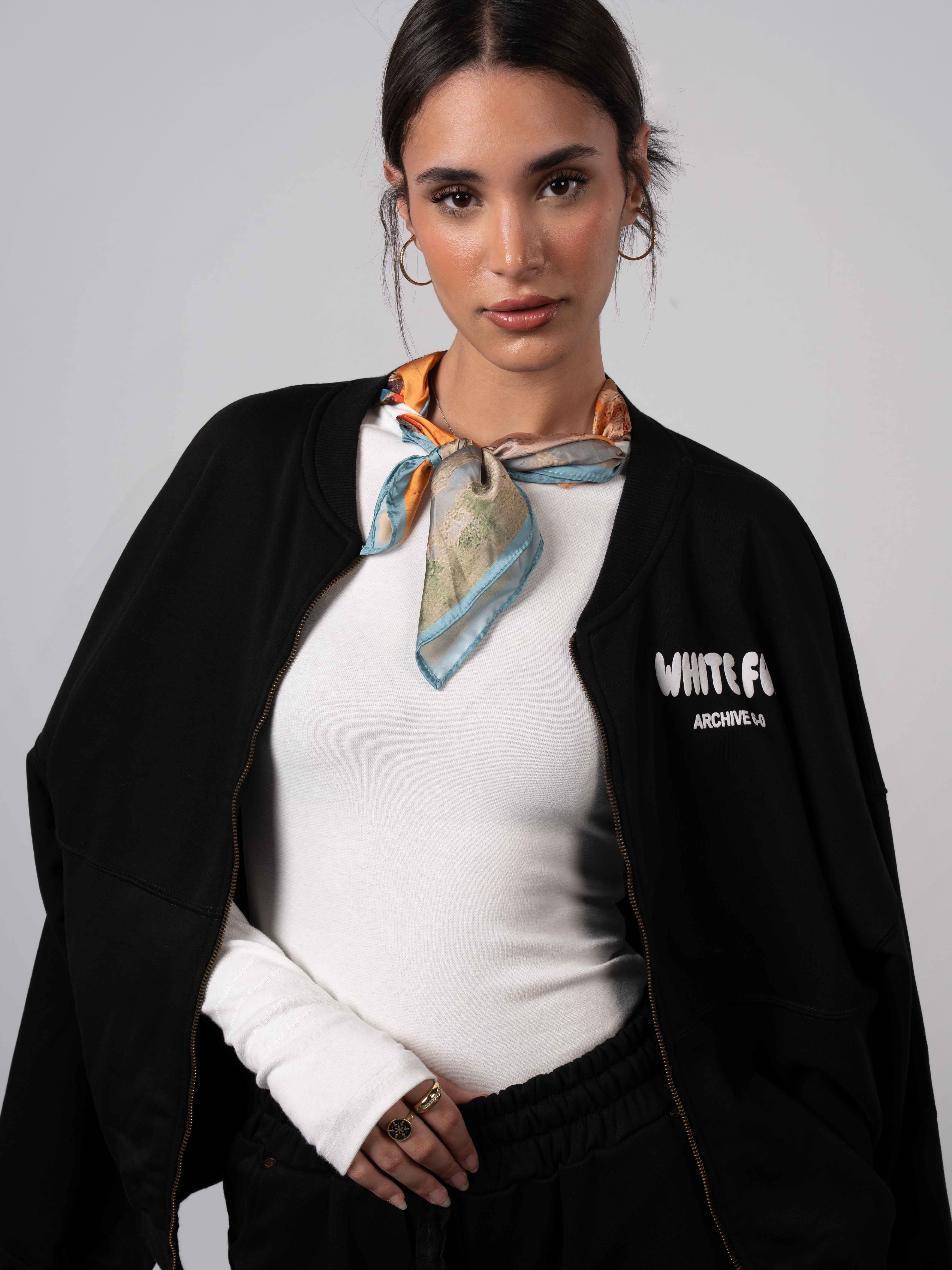 Zipper Printed Sweatshirt