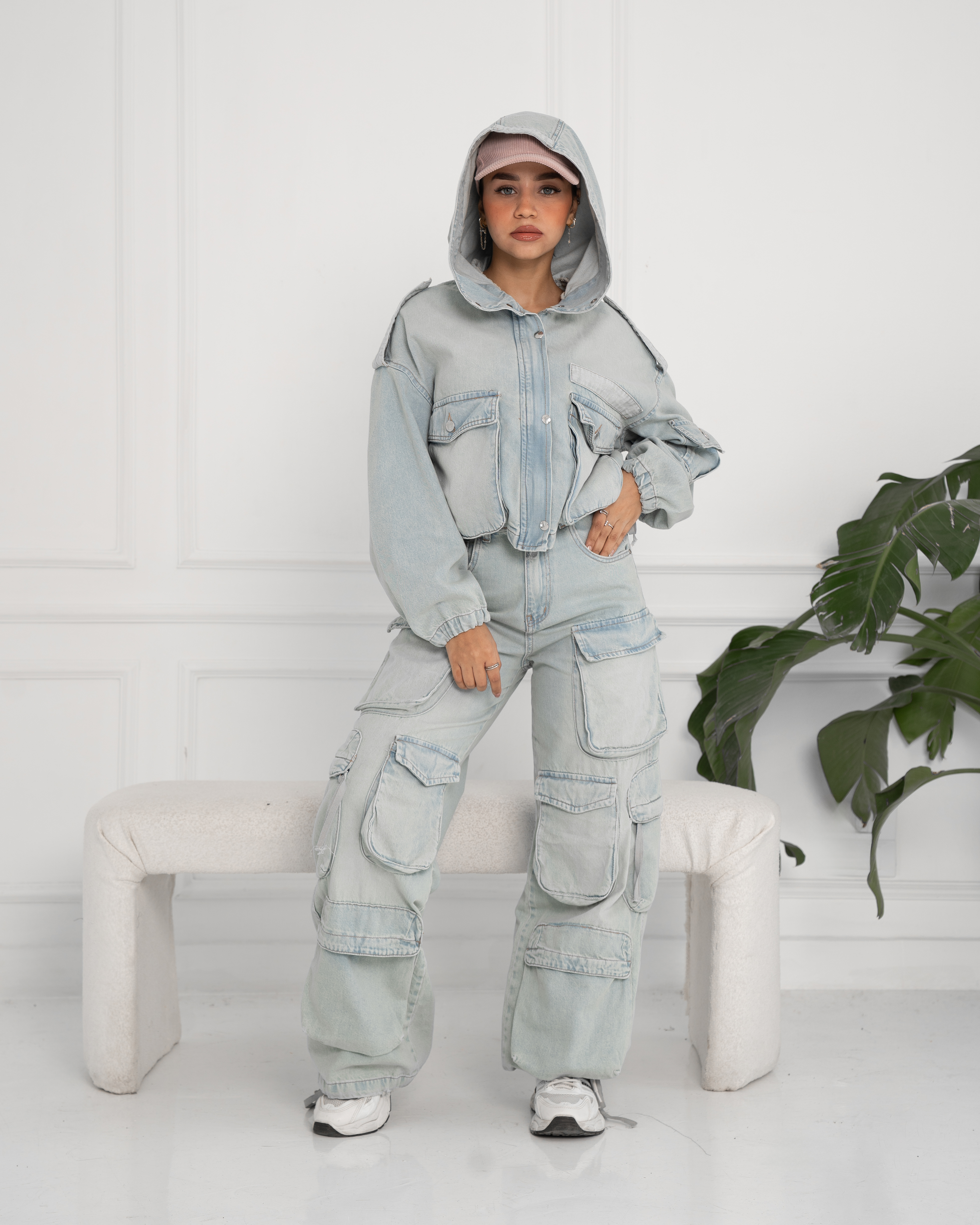 Denim jacket with Big Pockets, Hood