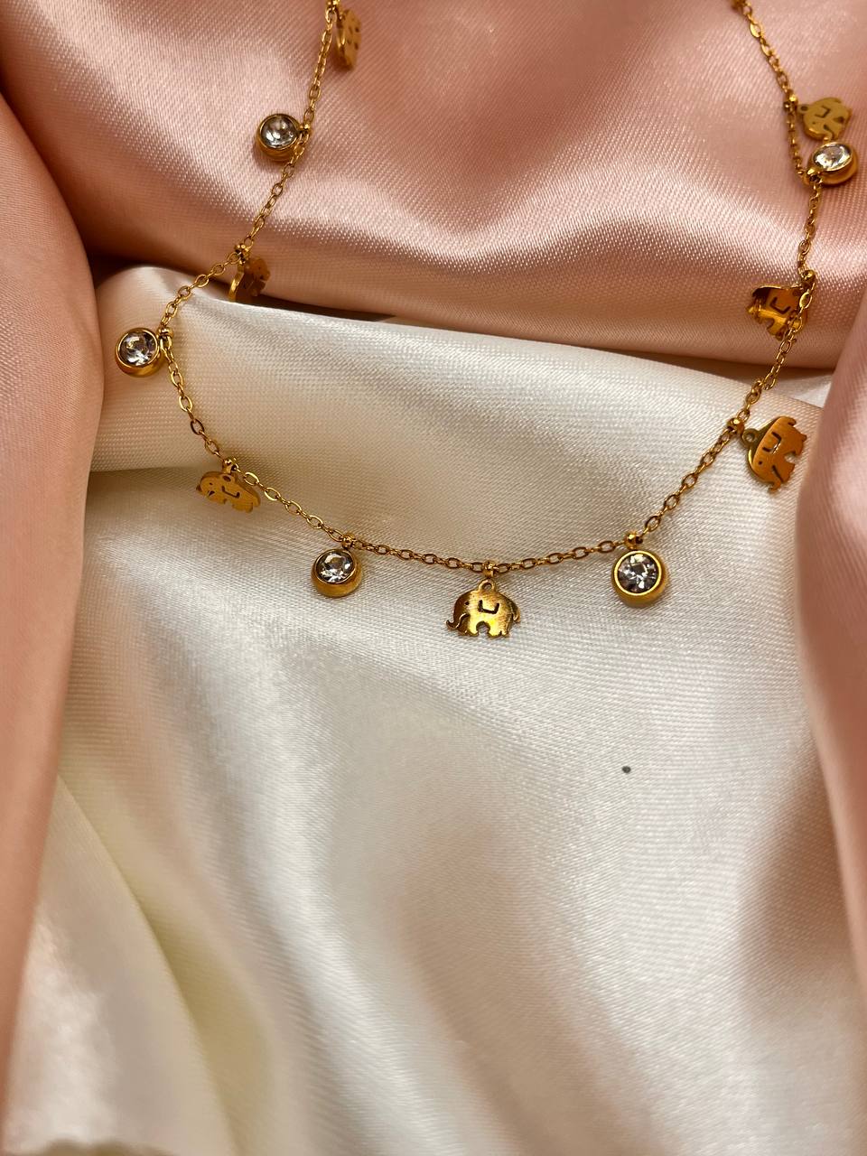 Gold Elephant Charm Necklace