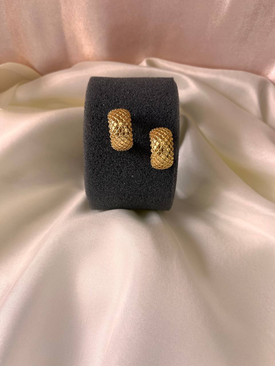 Gold Textured Hoop Earrings