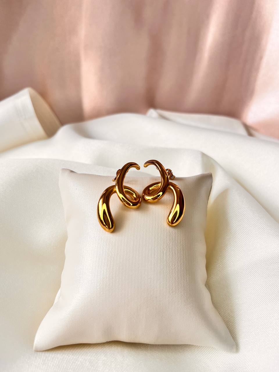 Gold Drop Hoop Earrings