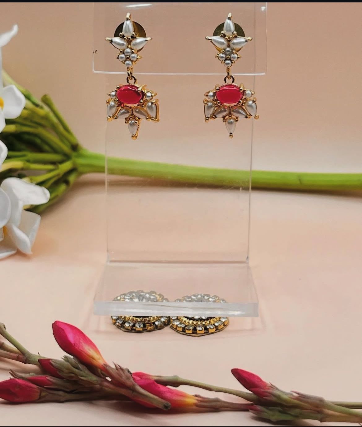 Elegant Pearl and Gemstone Earrings