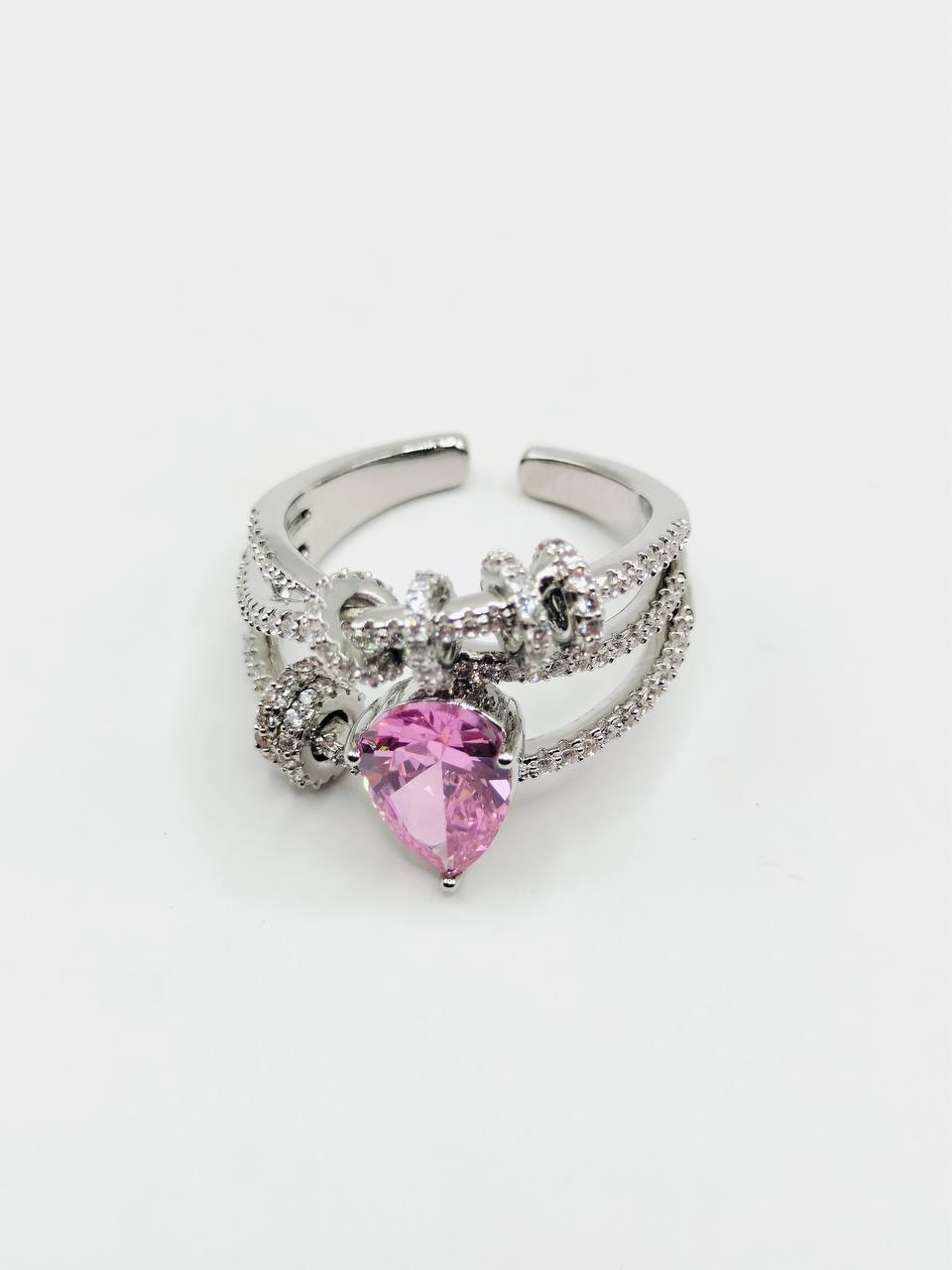 Silver Ring with Pink Gemstone