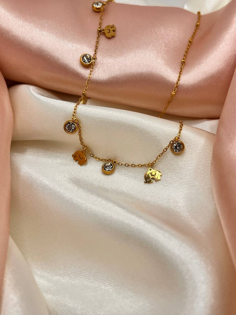 Gold Elephant Charm Necklace