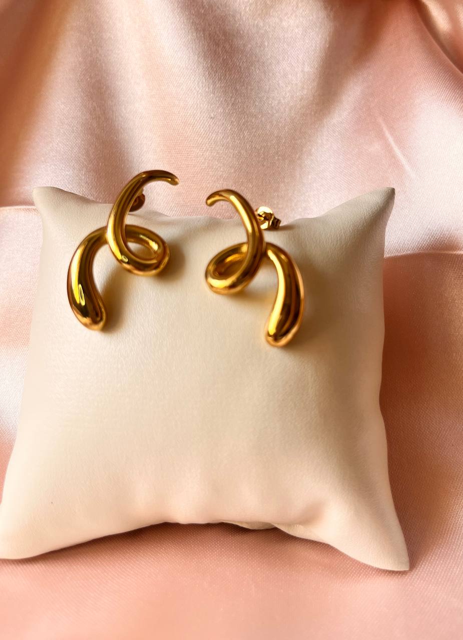 Gold Drop Hoop Earrings