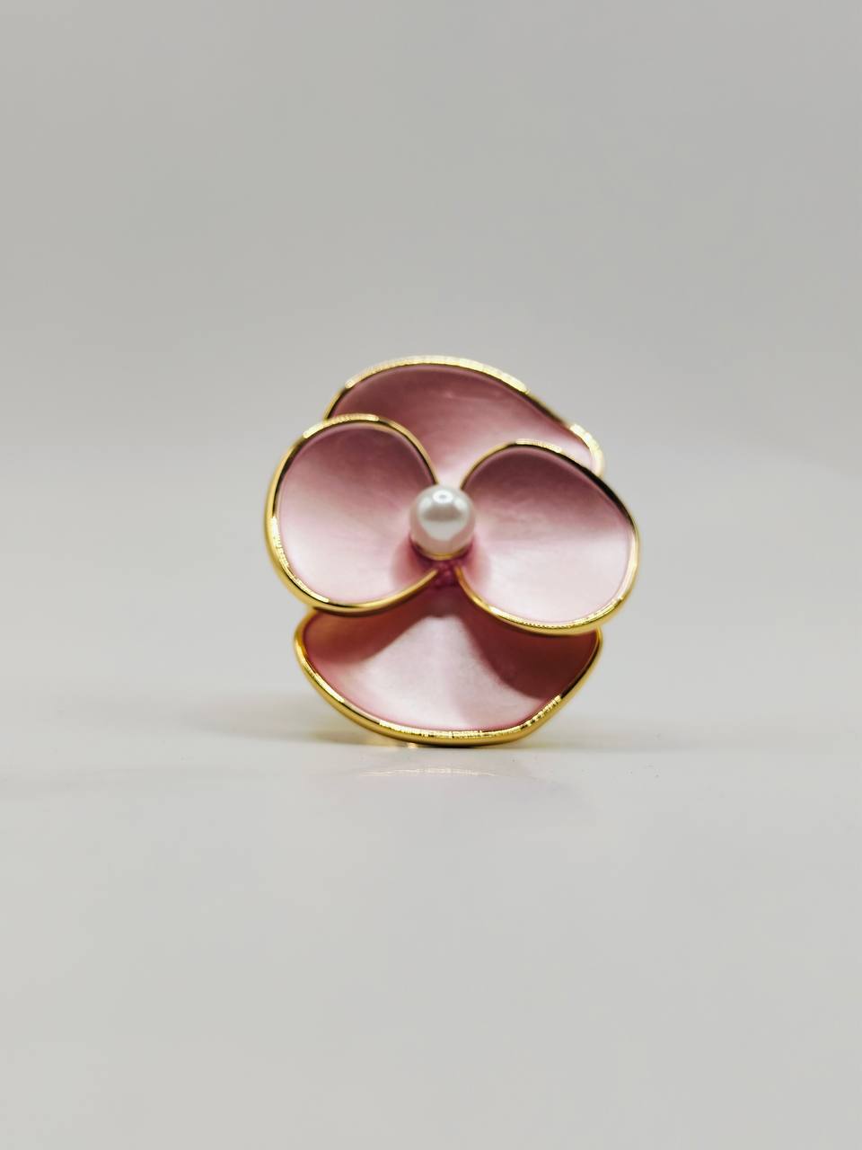 Pink Flower Gold Ring
